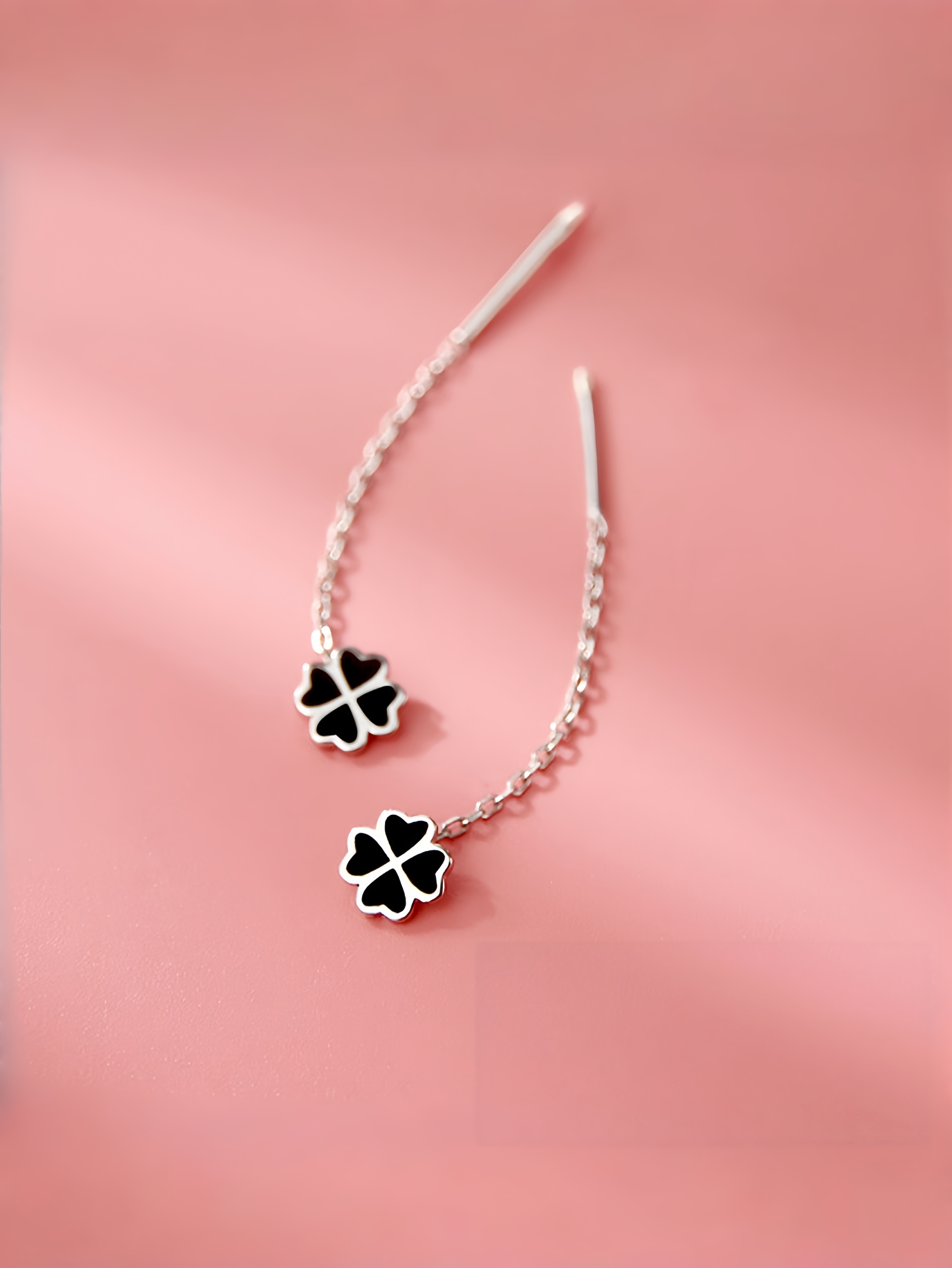 Silver Flower Danglers Earrings