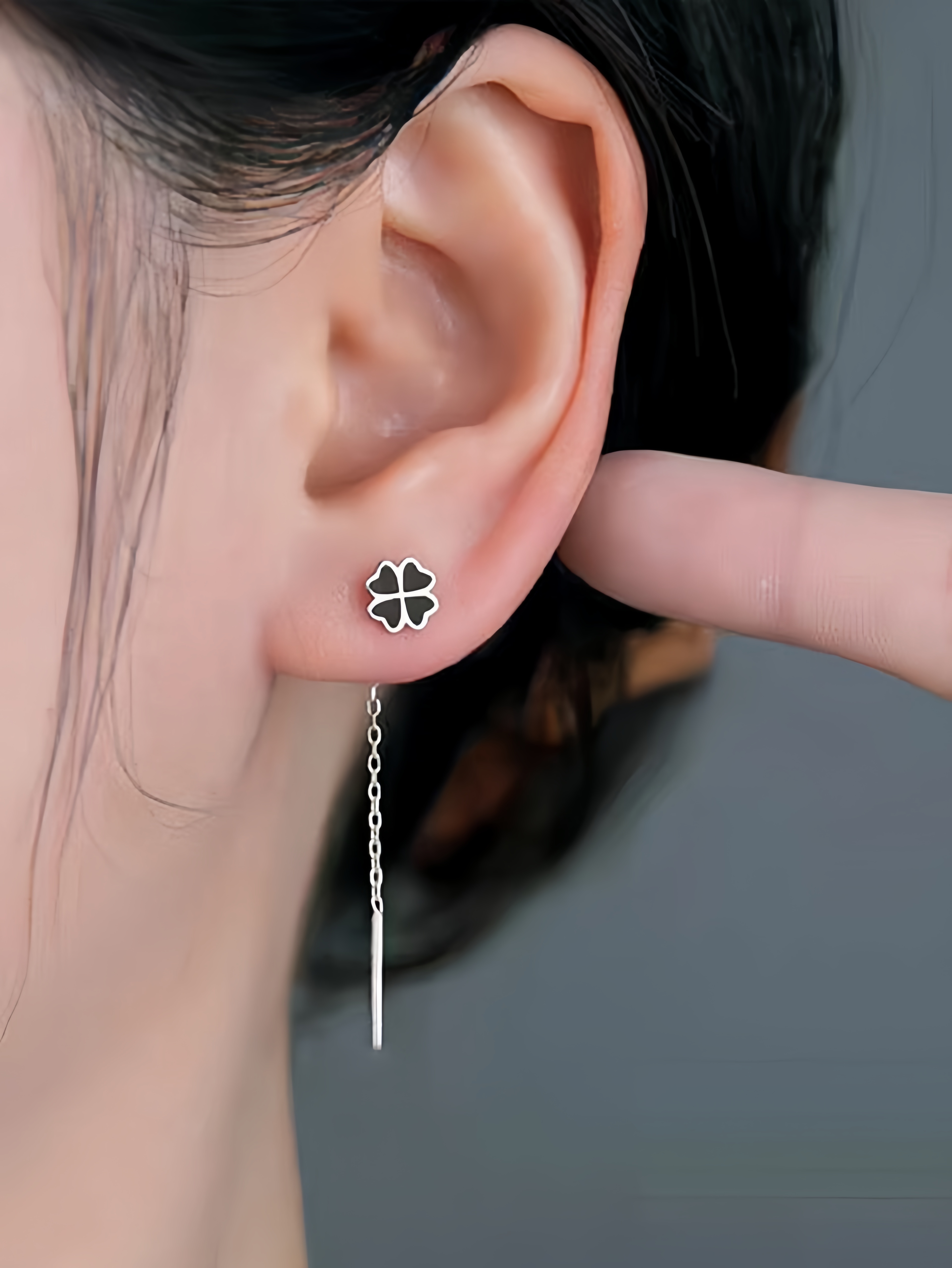 Silver Flower Danglers Earrings
