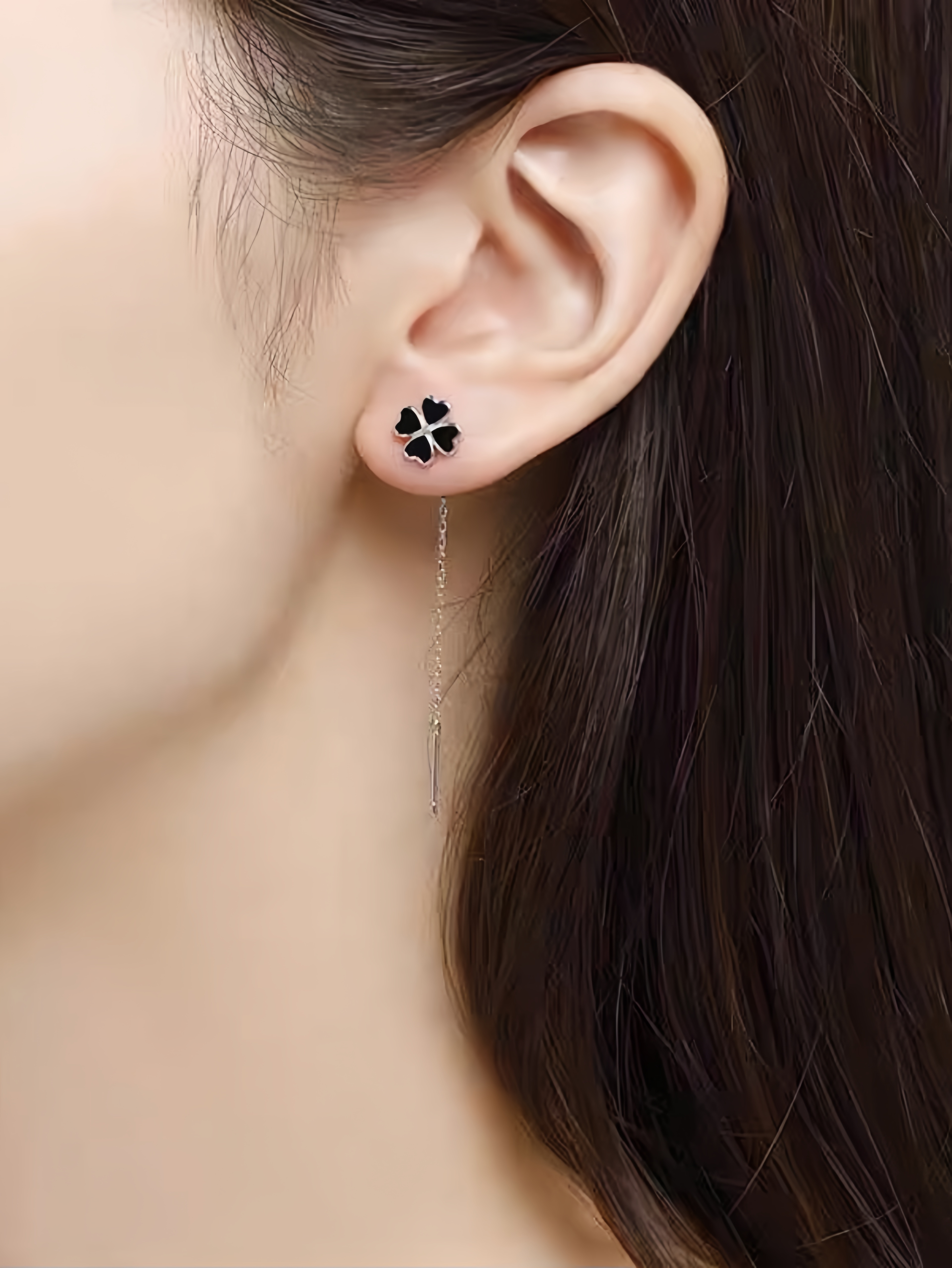 Silver Flower Danglers Earrings
