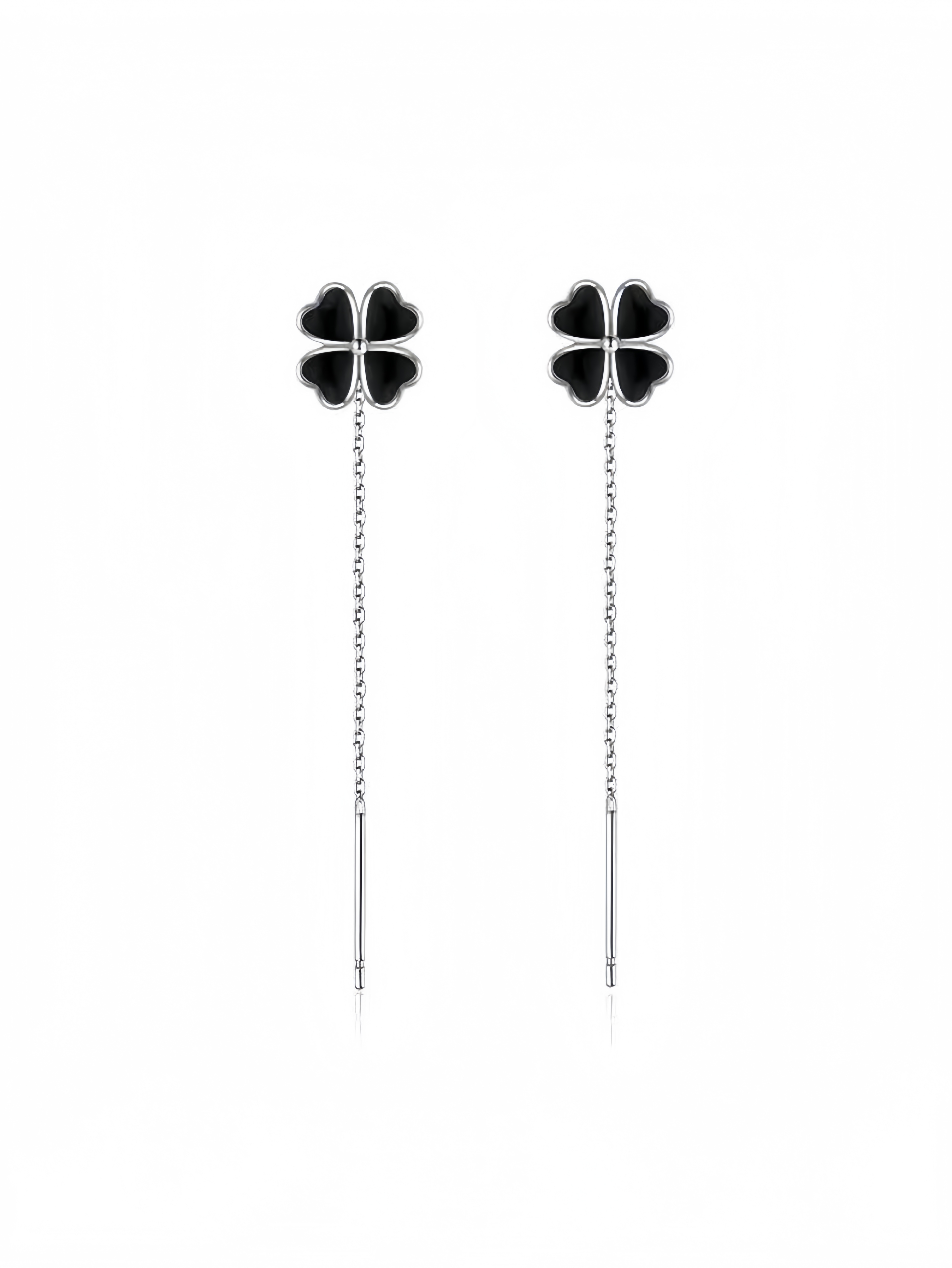 Silver Flower Danglers Earrings