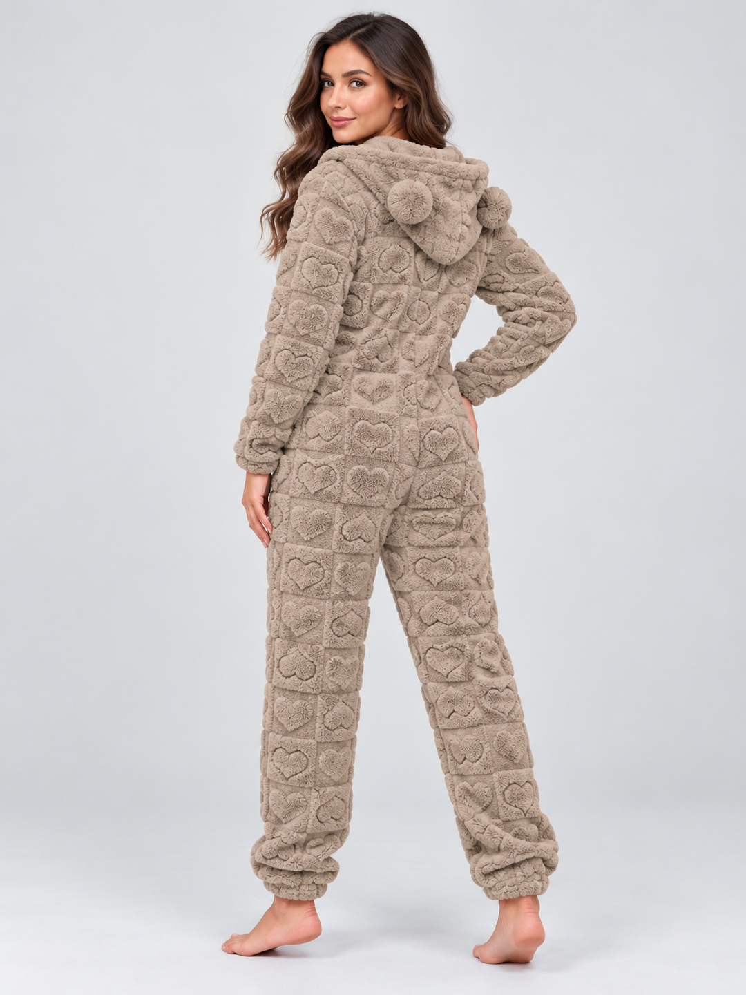 Khaki Self Design Jumpsuit