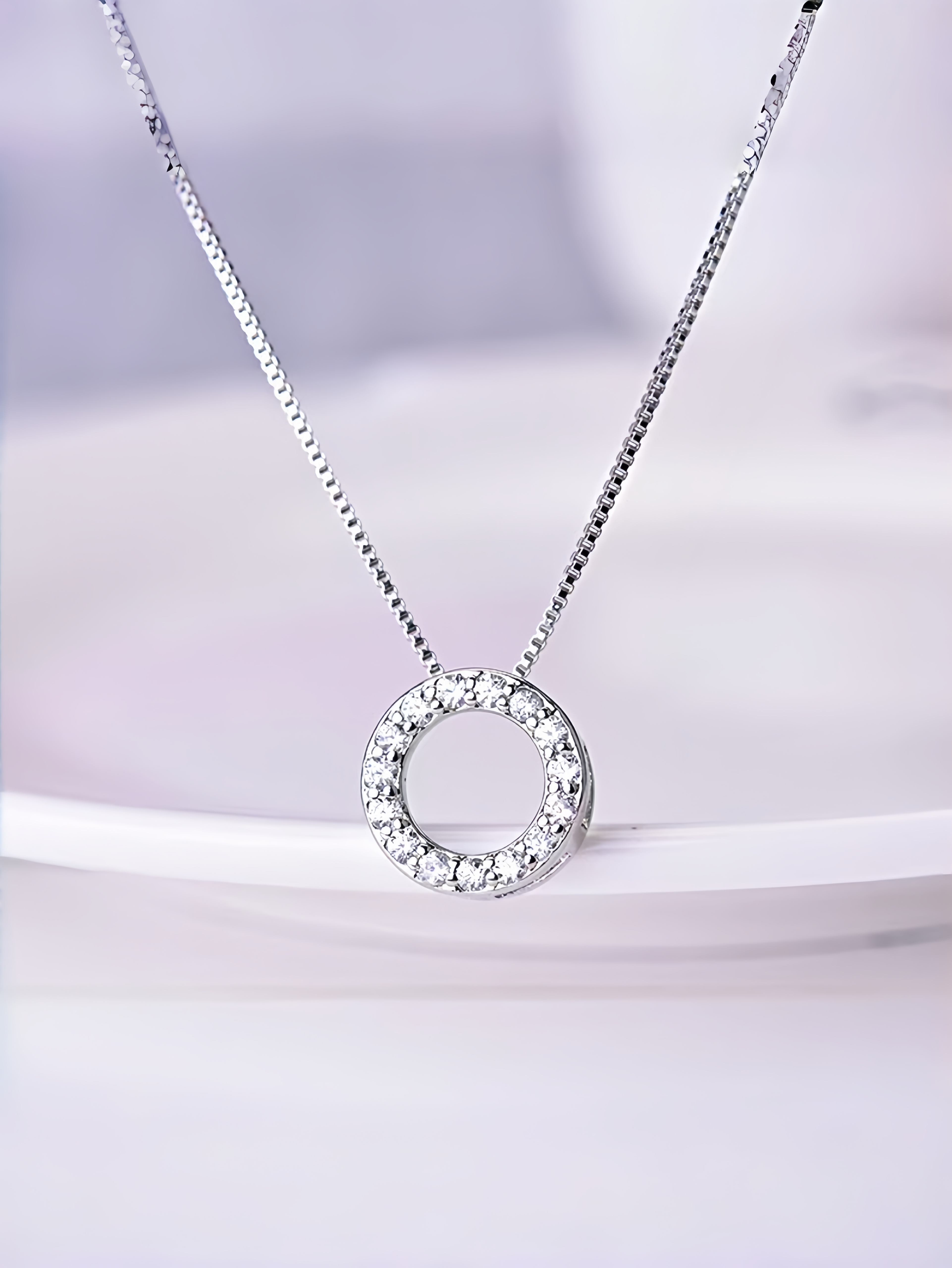 Silver Crystal Pendant Necklace