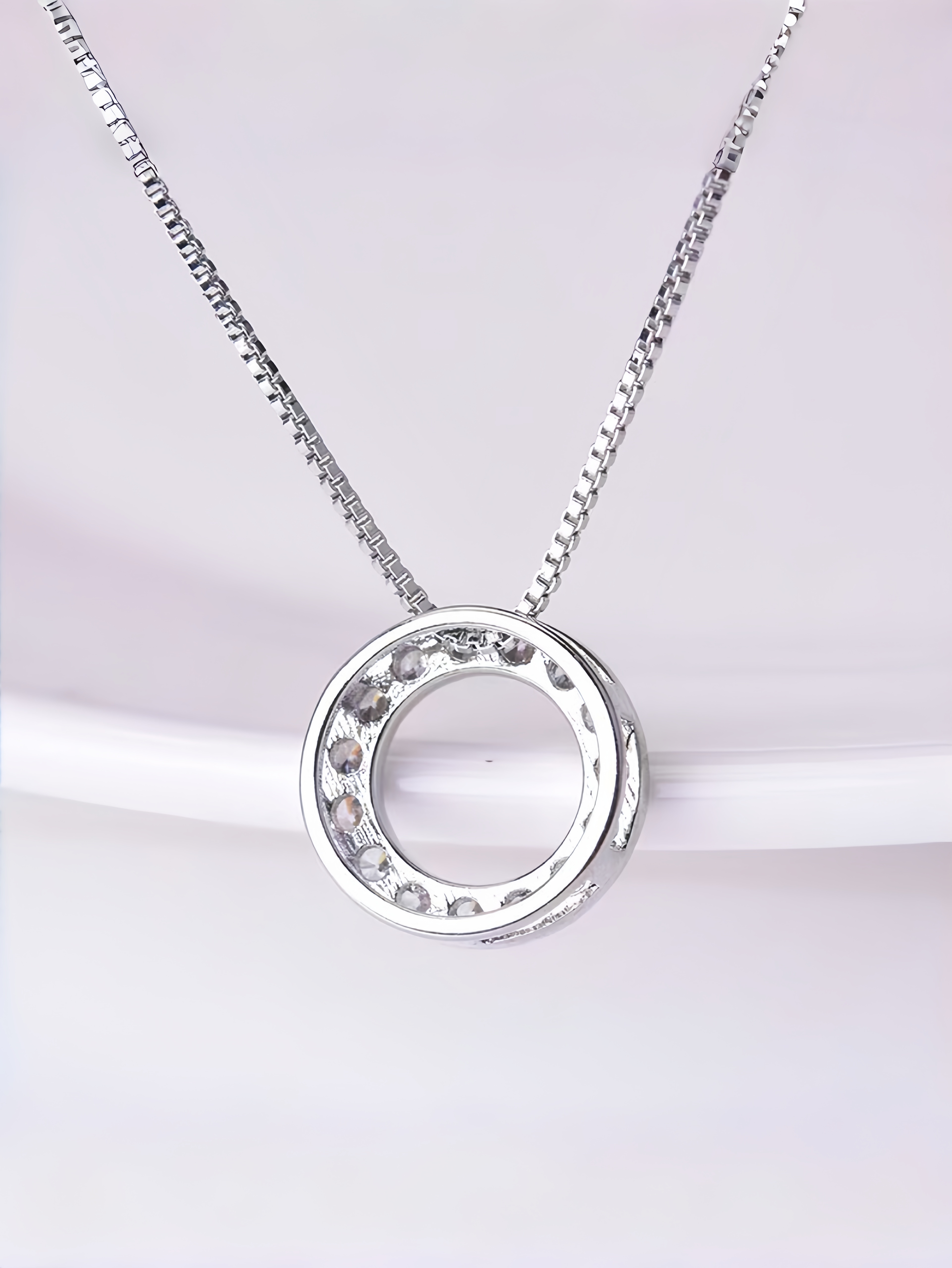 Silver Crystal Pendant Necklace