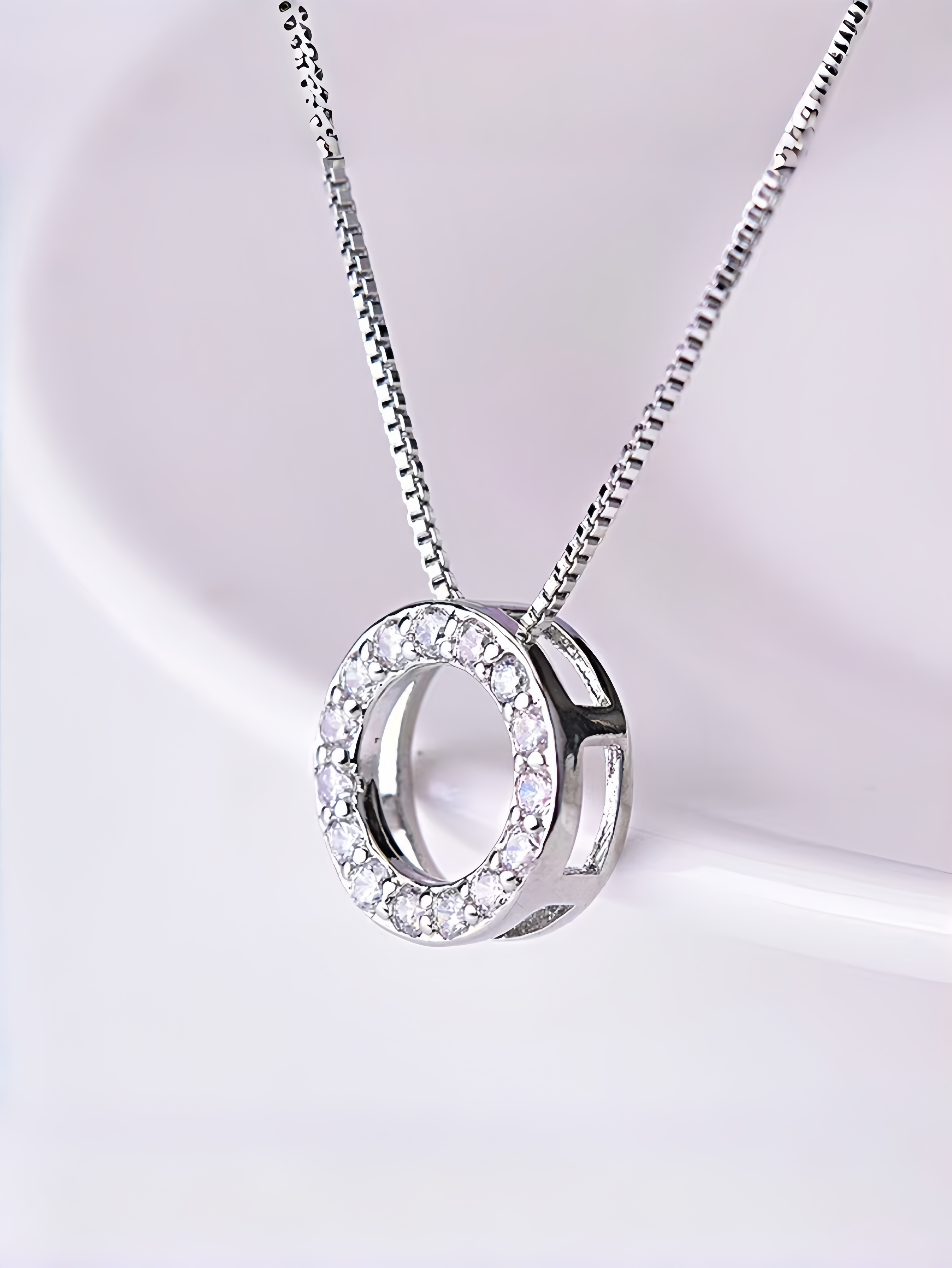 Silver Crystal Pendant Necklace
