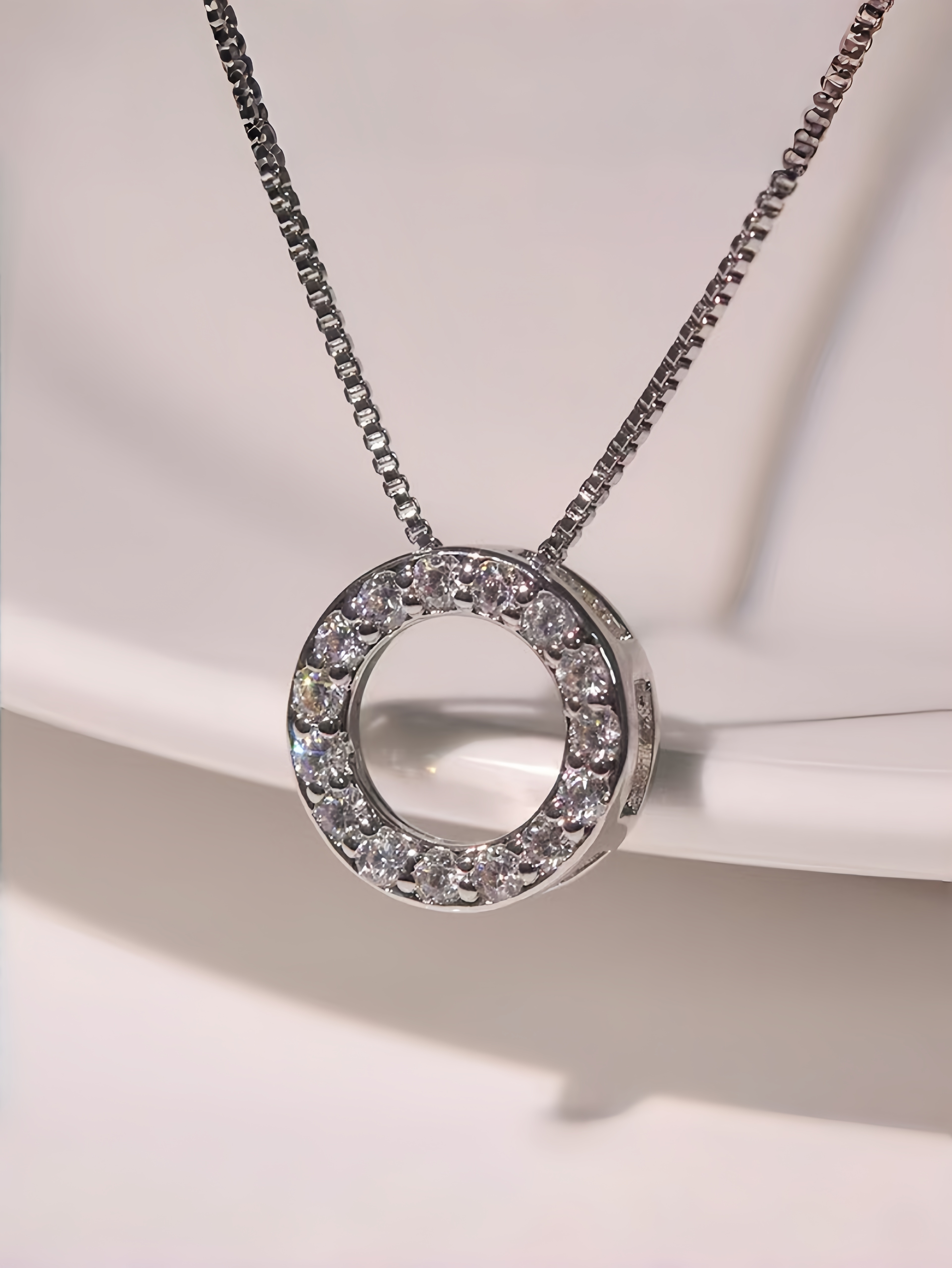 Silver Crystal Pendant Necklace