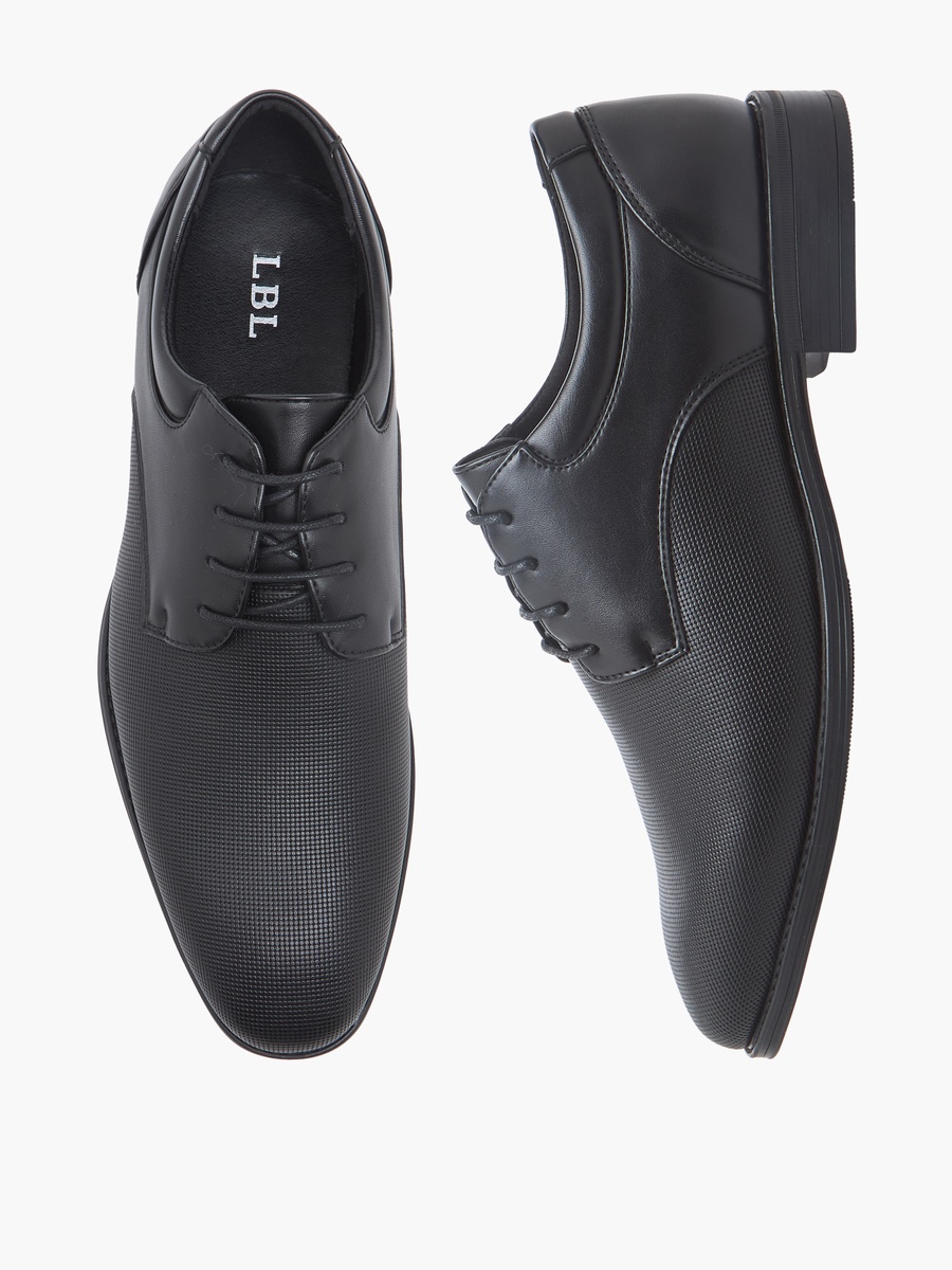 Men Textured Lace-Up Derby Shoes