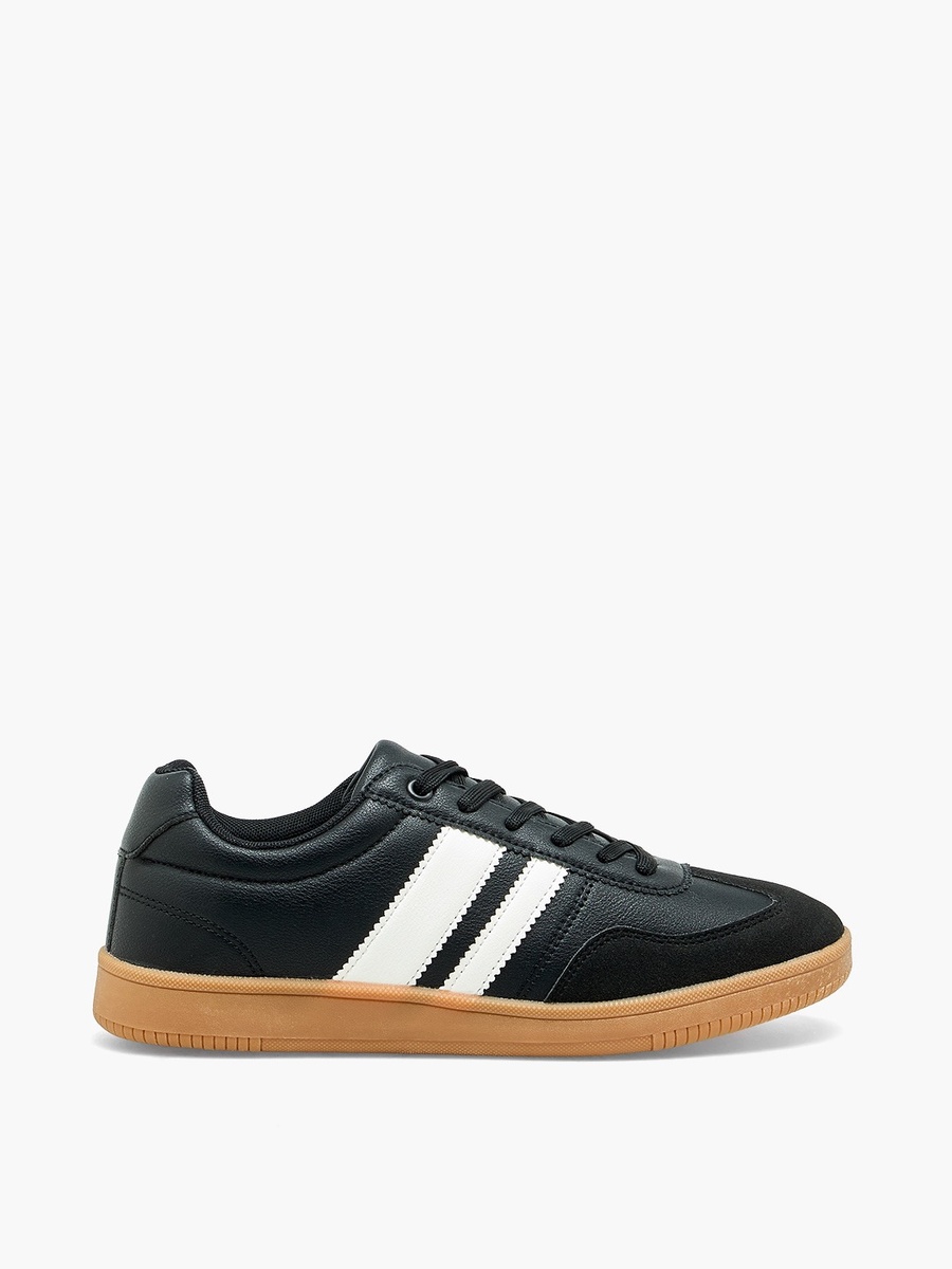Men Striped Lace-Up Ankle Sneakers