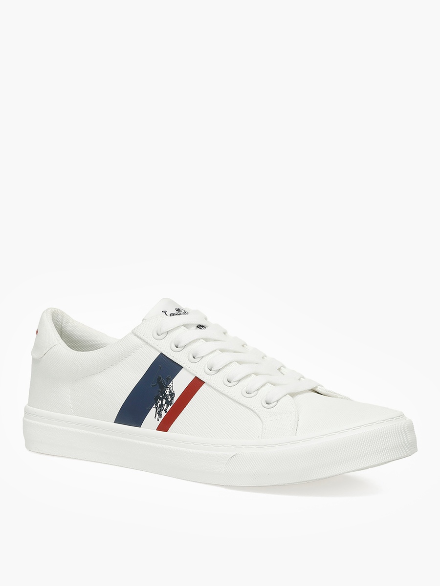 Men Logo Embroidery Lace-Up Ankle Sneakers