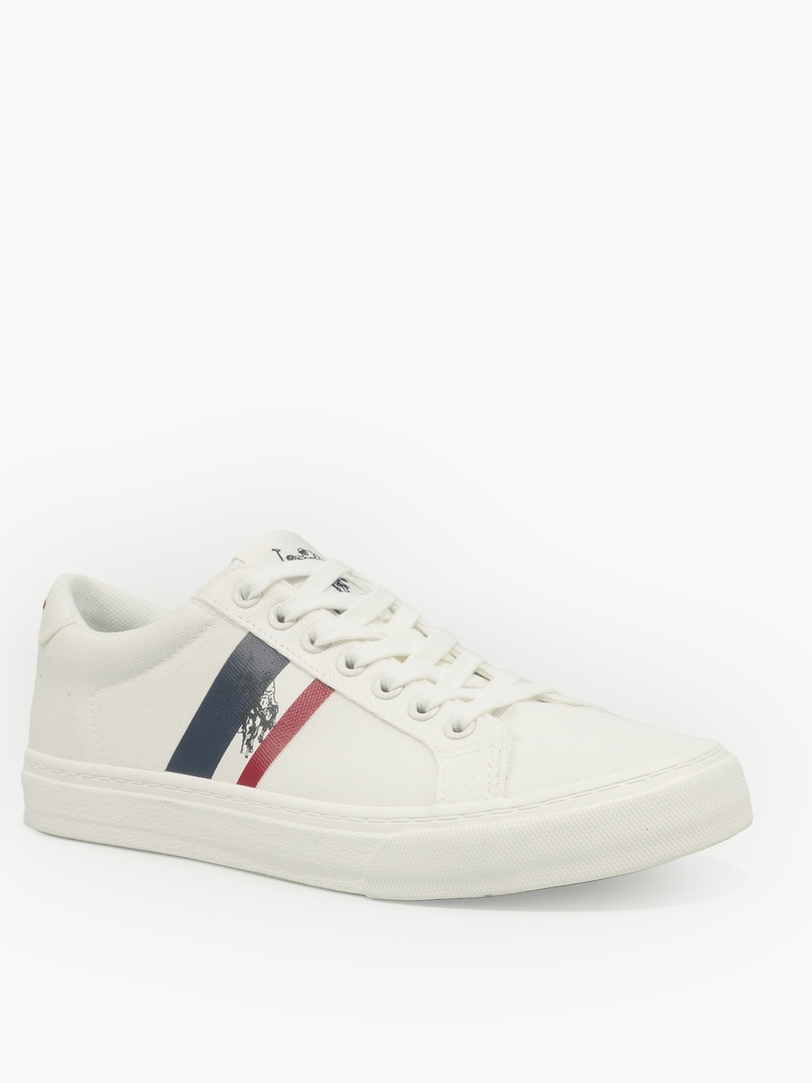 Men Logo Embroidery Lace-Up Ankle Sneakers