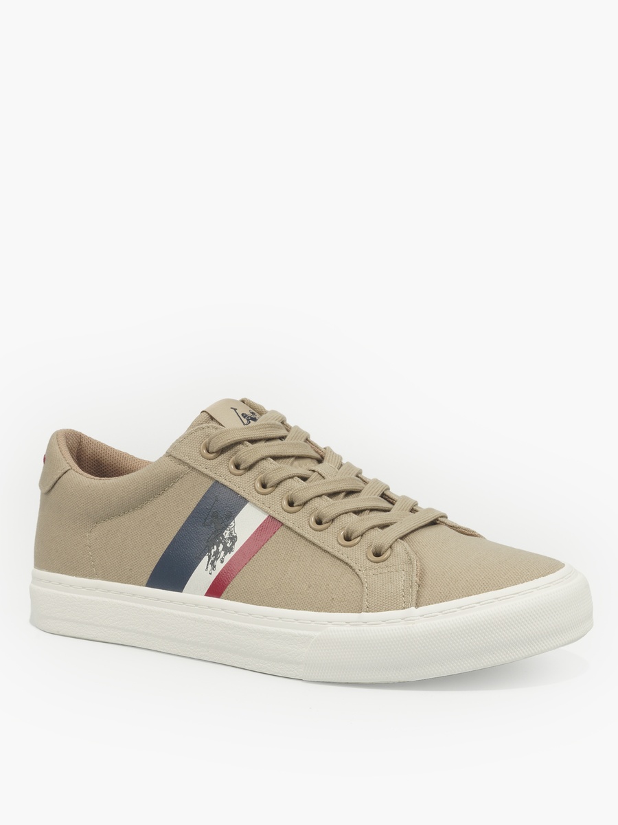Men Striped Lace-Up Ankle Sneakers