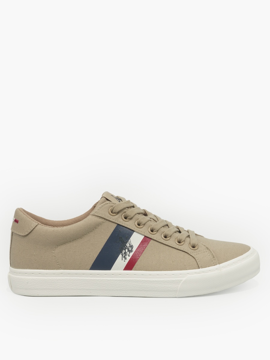 Men Striped Lace-Up Ankle Sneakers
