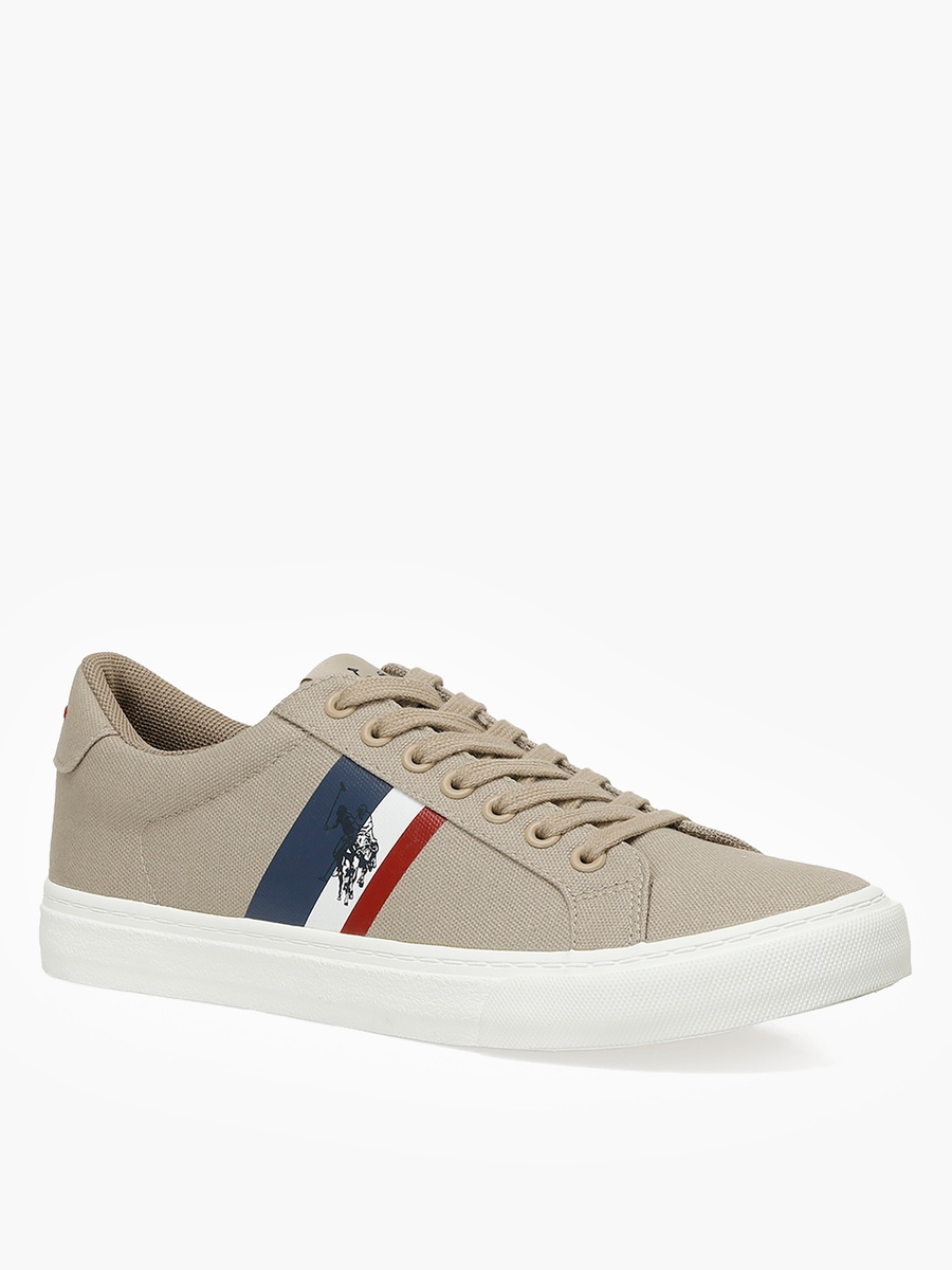 Men Striped Lace-Up Ankle Sneakers