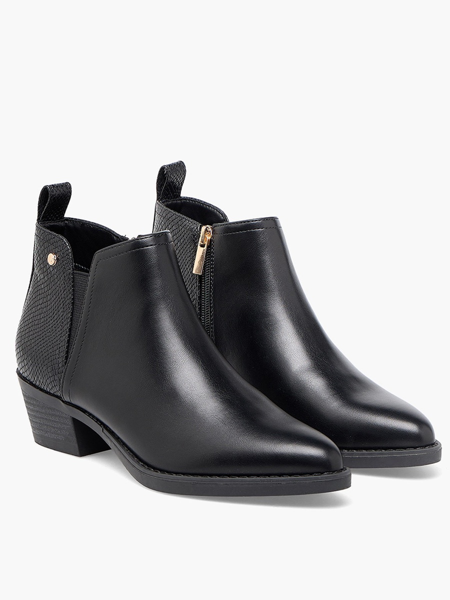 Women Block Heel Ankle Boots