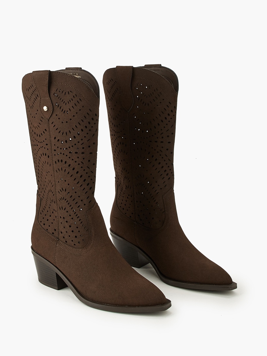 Women Laser Cut High Shaft Boots