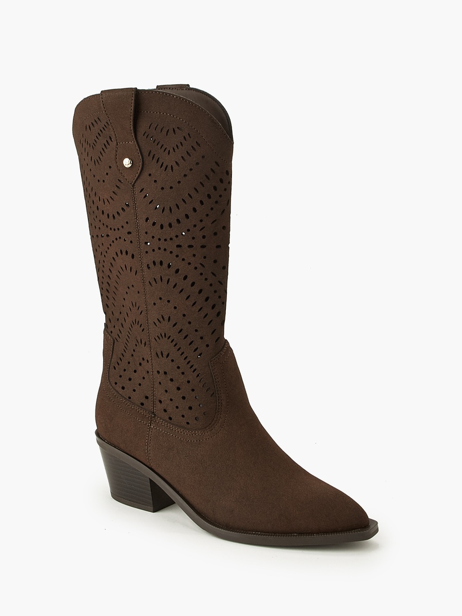 Women Laser Cut High Shaft Boots