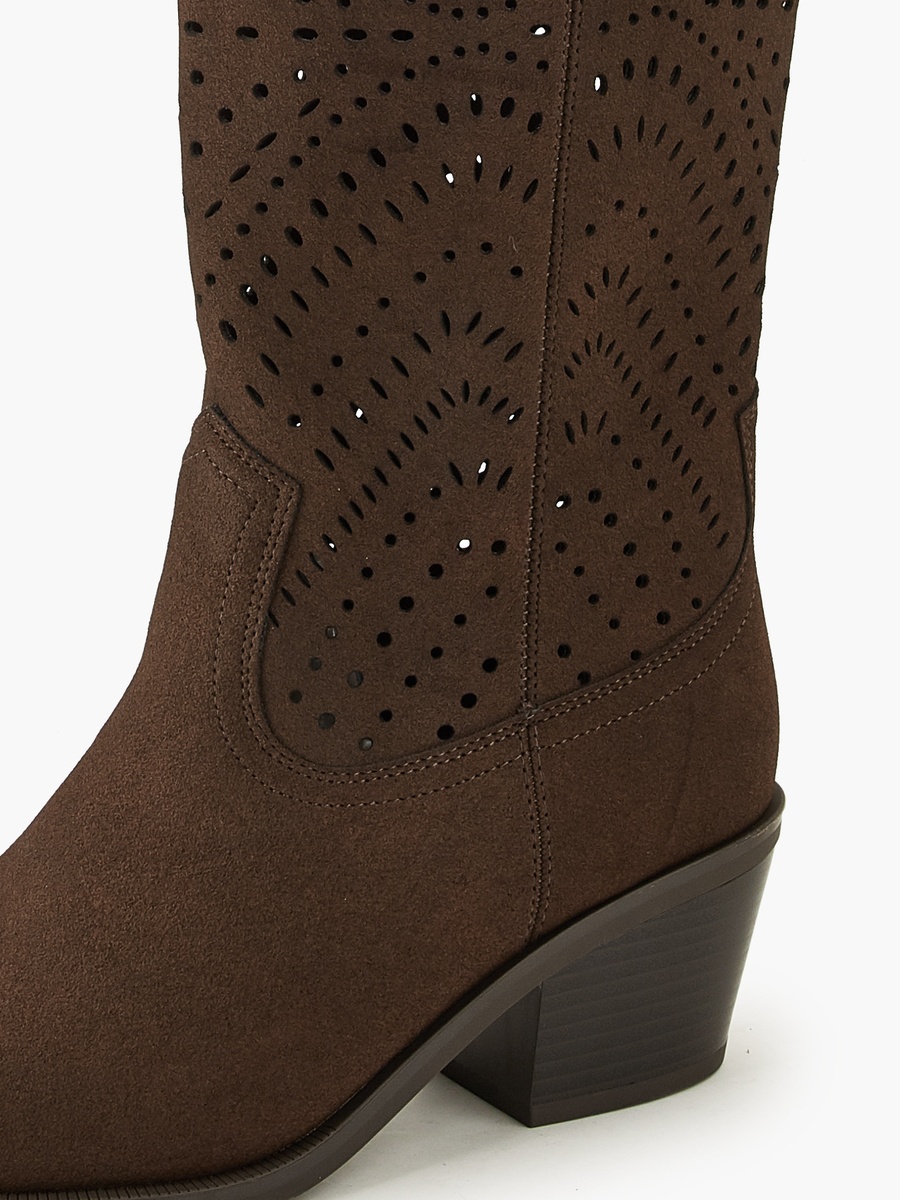 Women Laser Cut High Shaft Boots