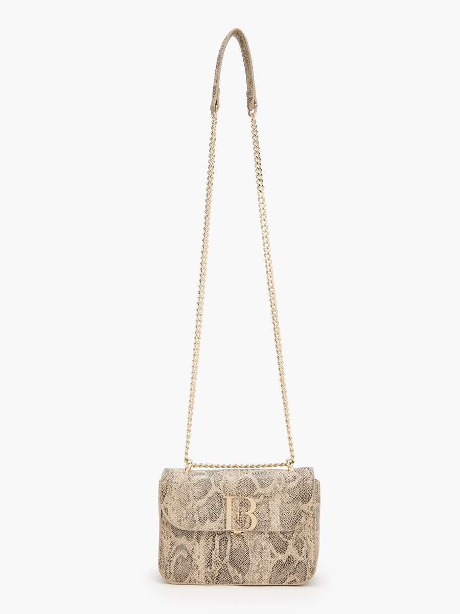 Animal Print Crossbody Bag With Chain Strap