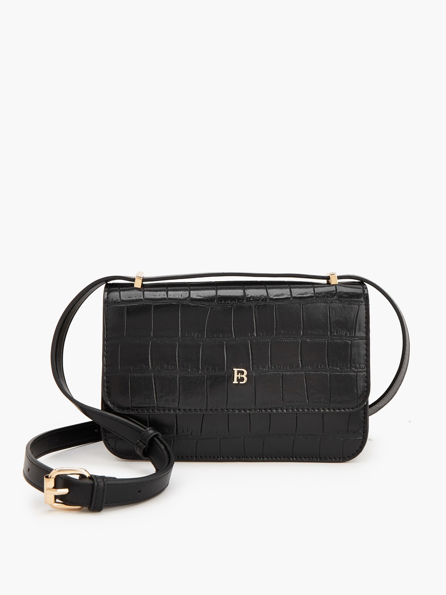 Textured Crossbody Bag With Adjustable Strap