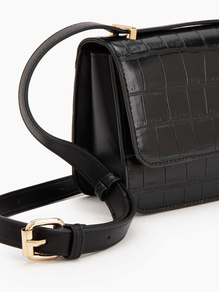 Textured Crossbody Bag With Adjustable Strap