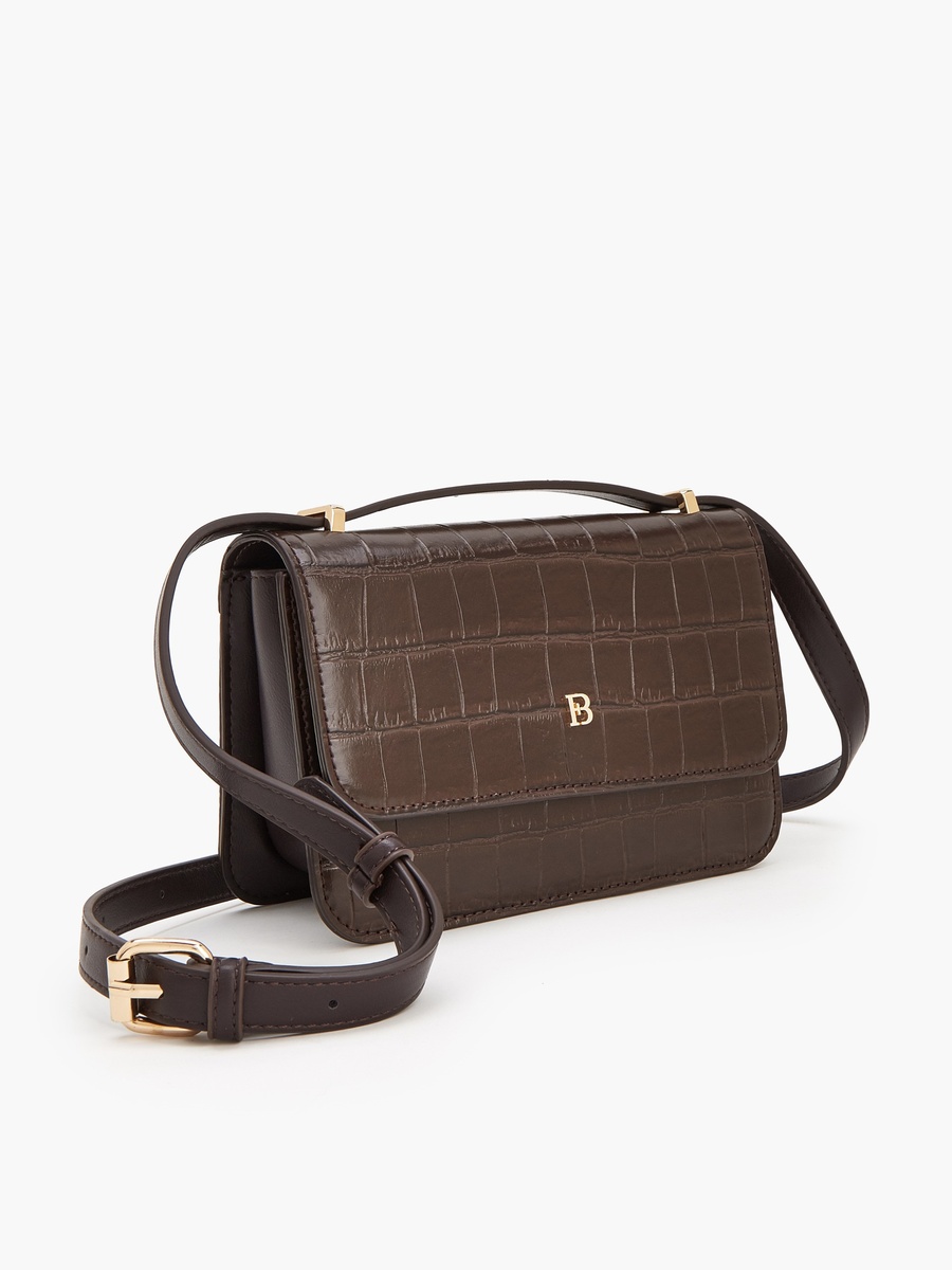 Textured Crossbody Bag With Adjustable Strap