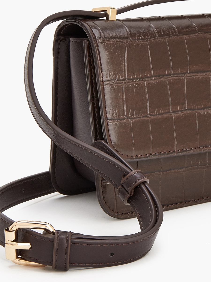 Textured Crossbody Bag With Adjustable Strap