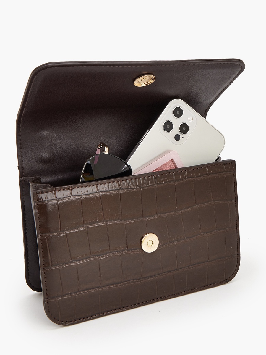 Textured Crossbody Bag With Adjustable Strap
