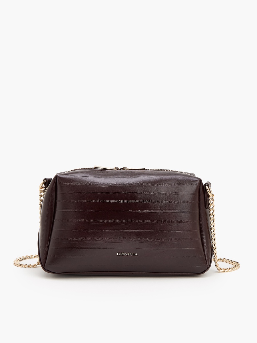 Textured Crossbody Bag With Chain Strap