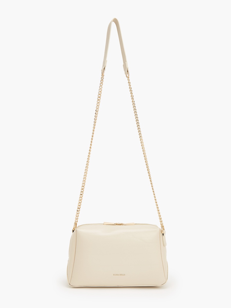 Textured Crossbody Bag With Chain Strap