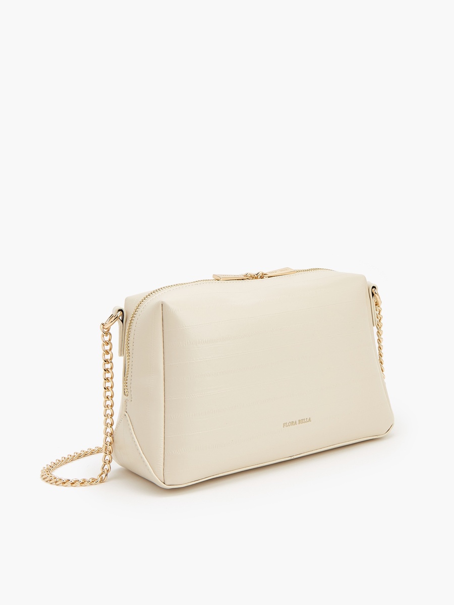 Textured Crossbody Bag With Chain Strap