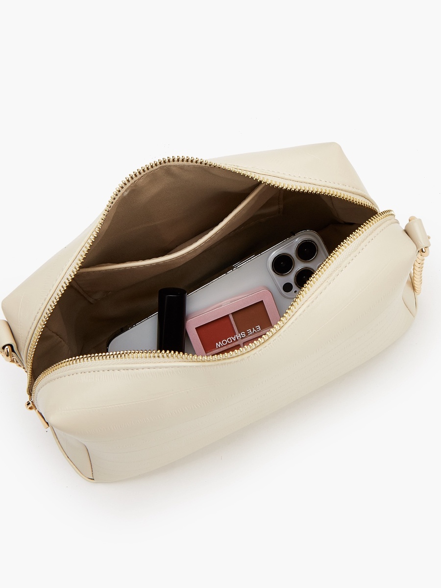 Textured Crossbody Bag With Chain Strap