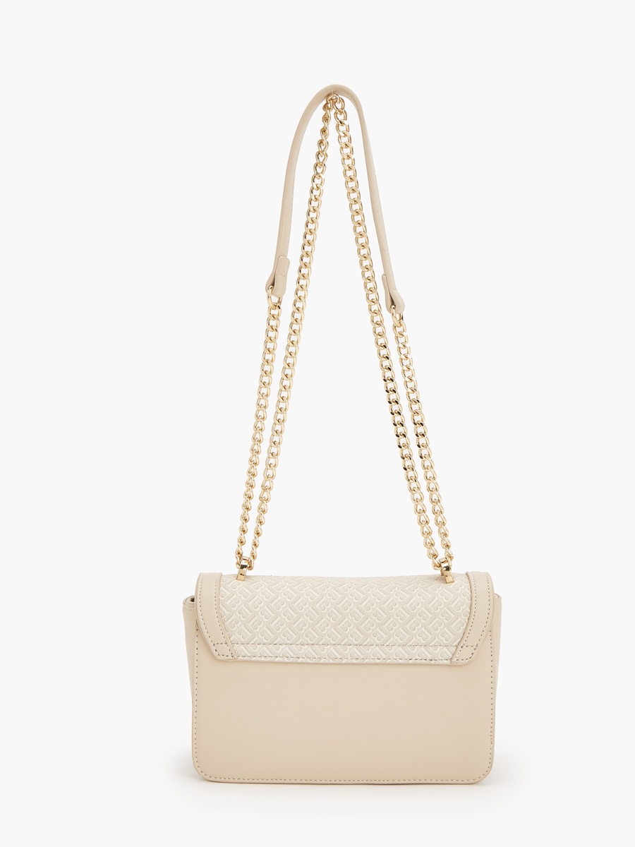 Monogram Print Crossbody Bag With Chain Strap