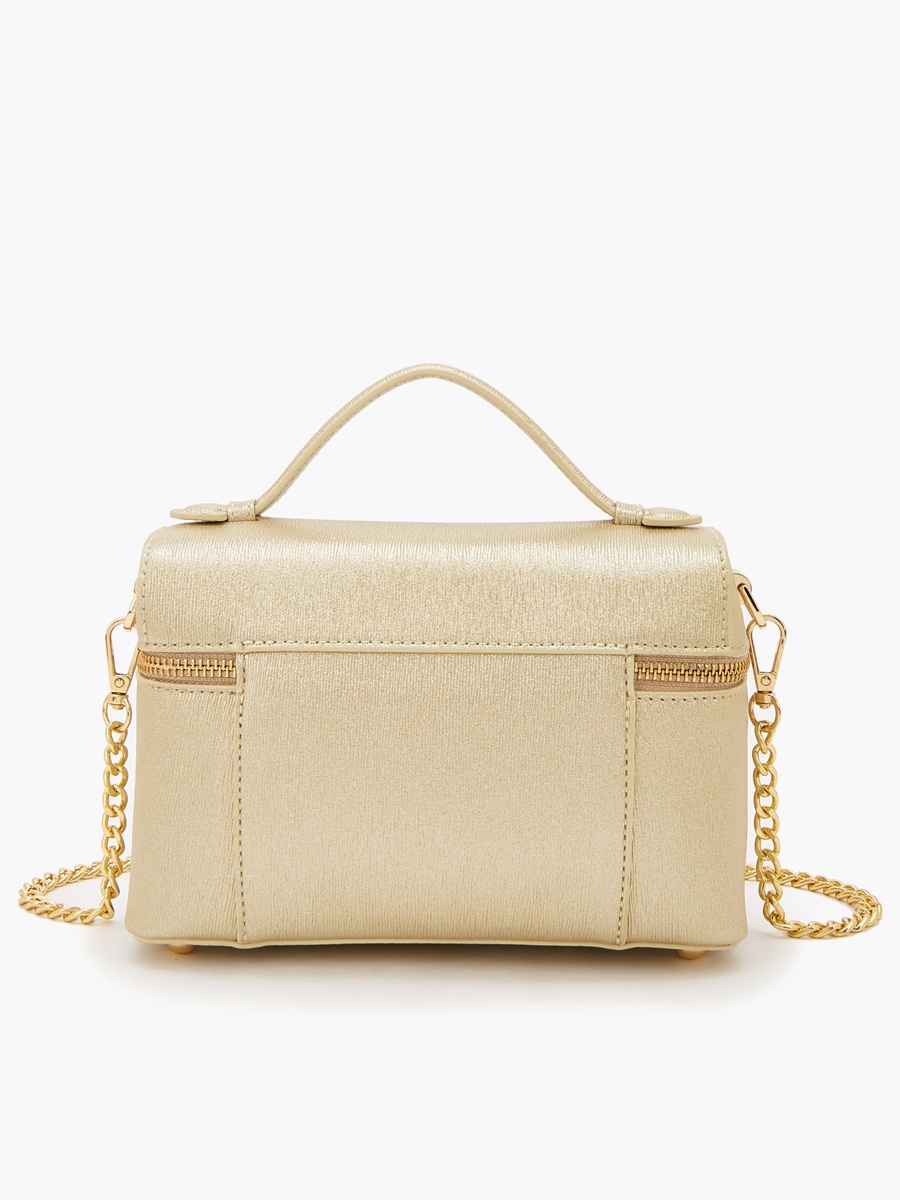 Textured Crossbody Bag With Detachable Strap
