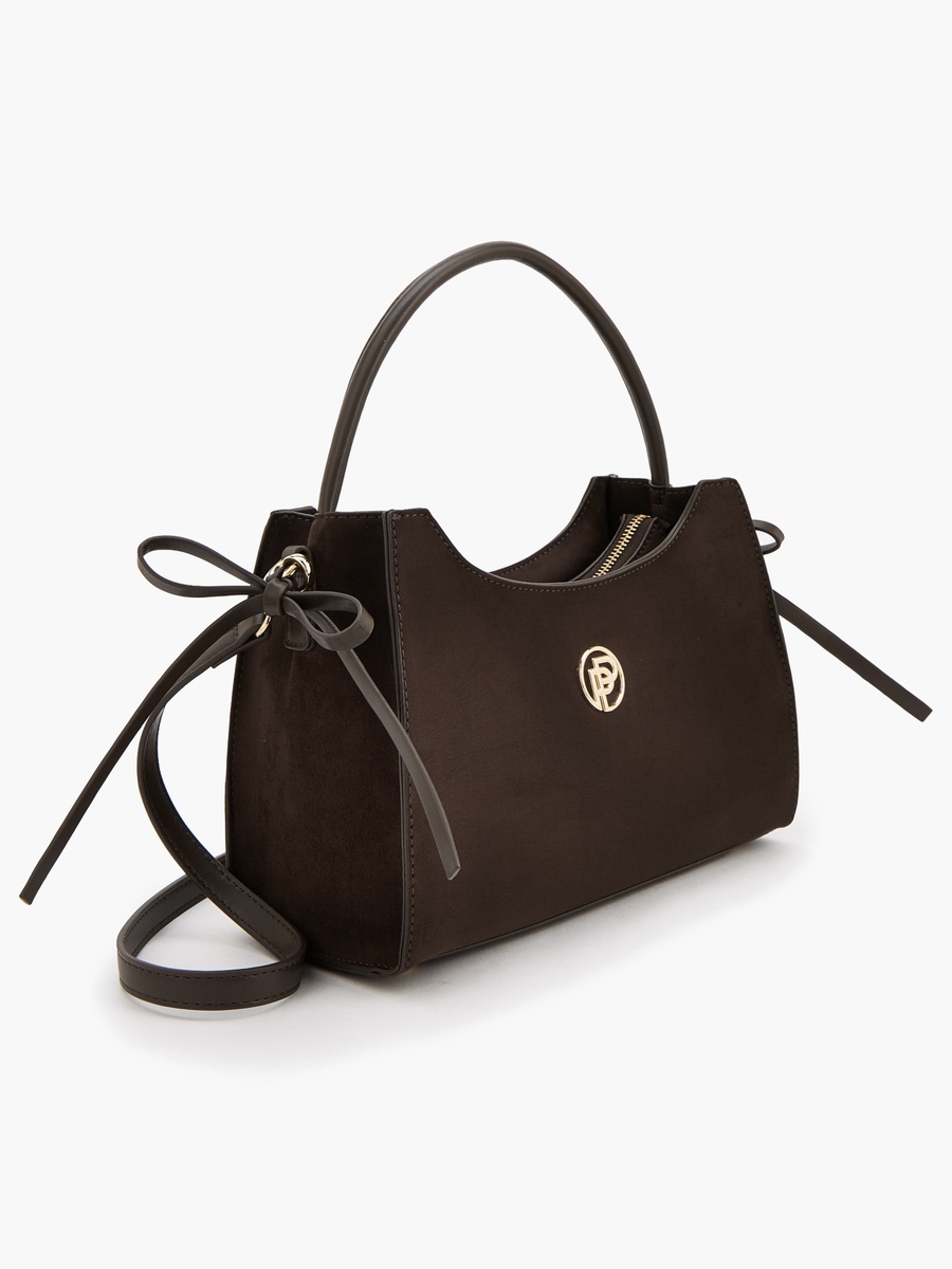 Metallic Accent Crossbody Bag With Detachable Strap