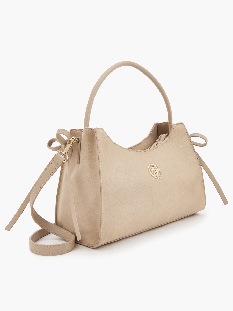 Metallic Accent Crossbody Bag With Detachable Strap