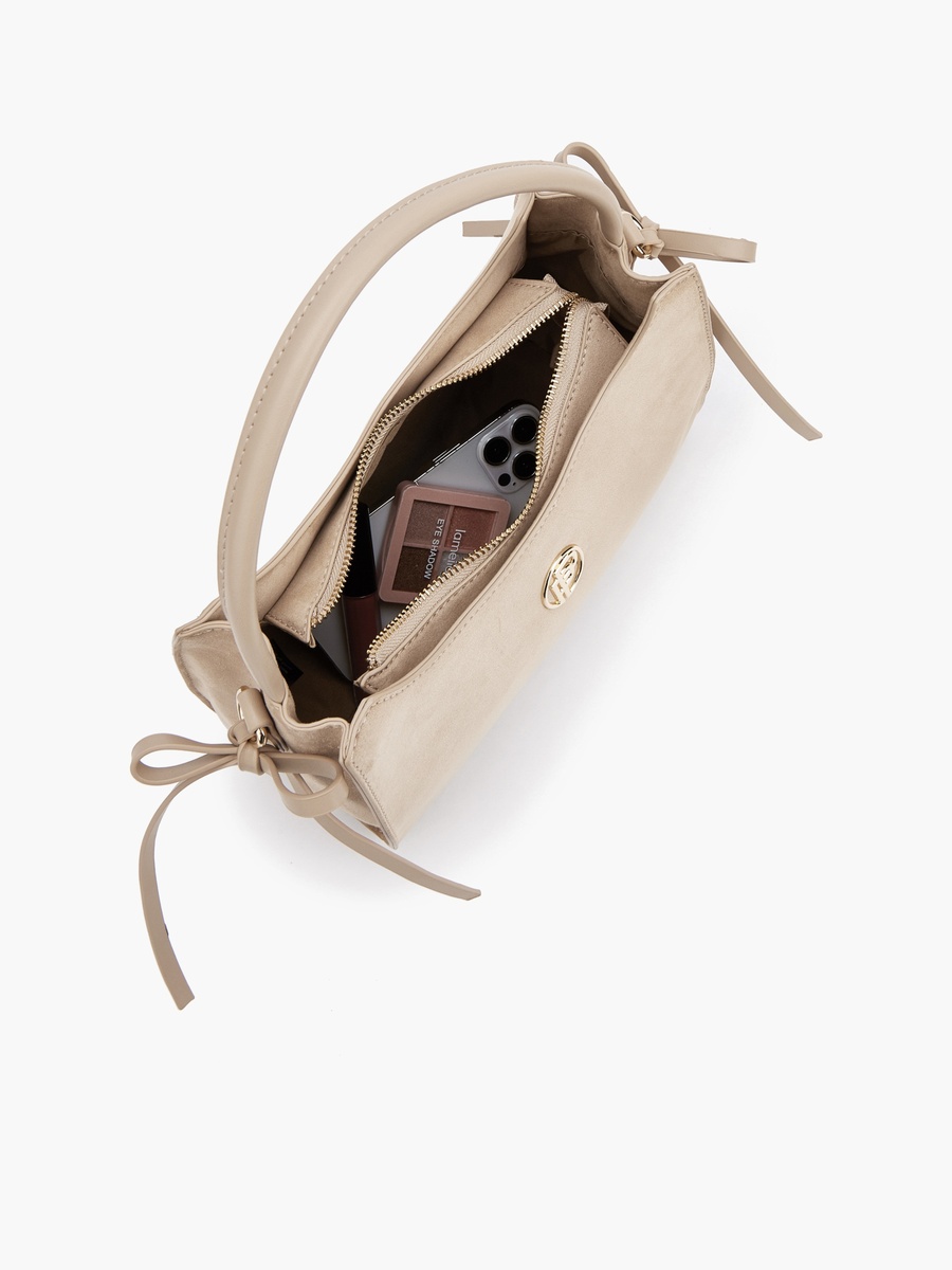 Metallic Accent Crossbody Bag With Detachable Strap