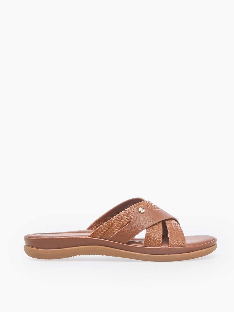 Women Textured Cross Strap Sandals