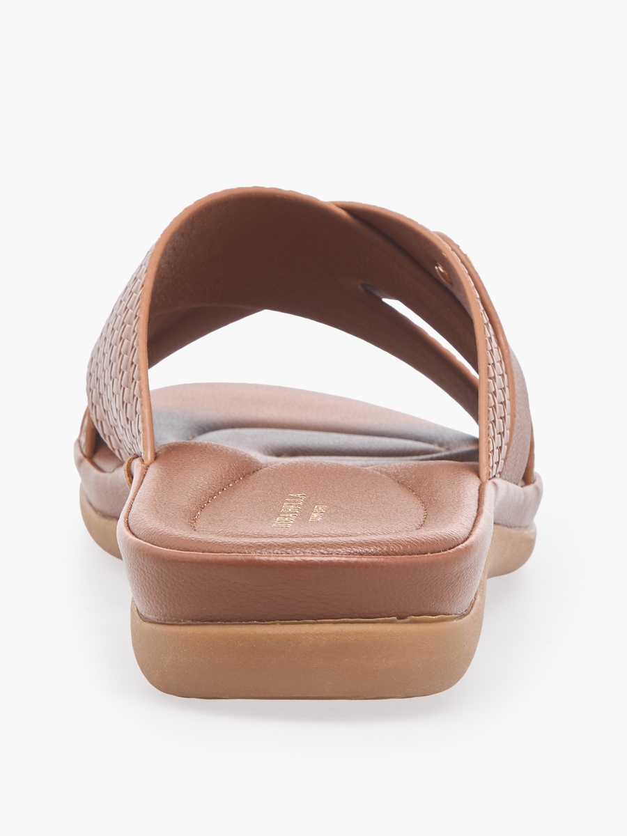 Women Textured Cross Strap Sandals