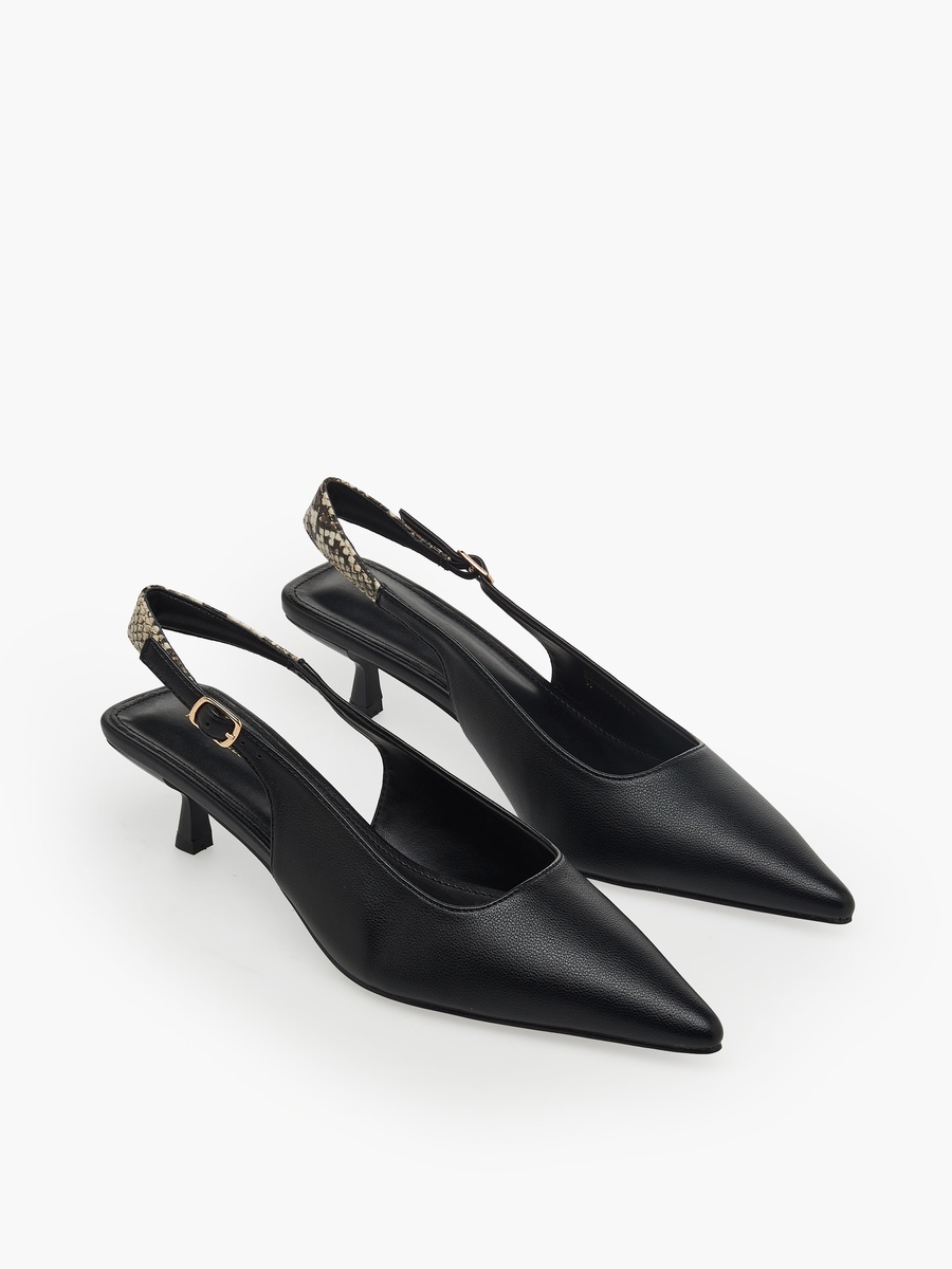 Women Pointed Toe Kitten Heel Mules