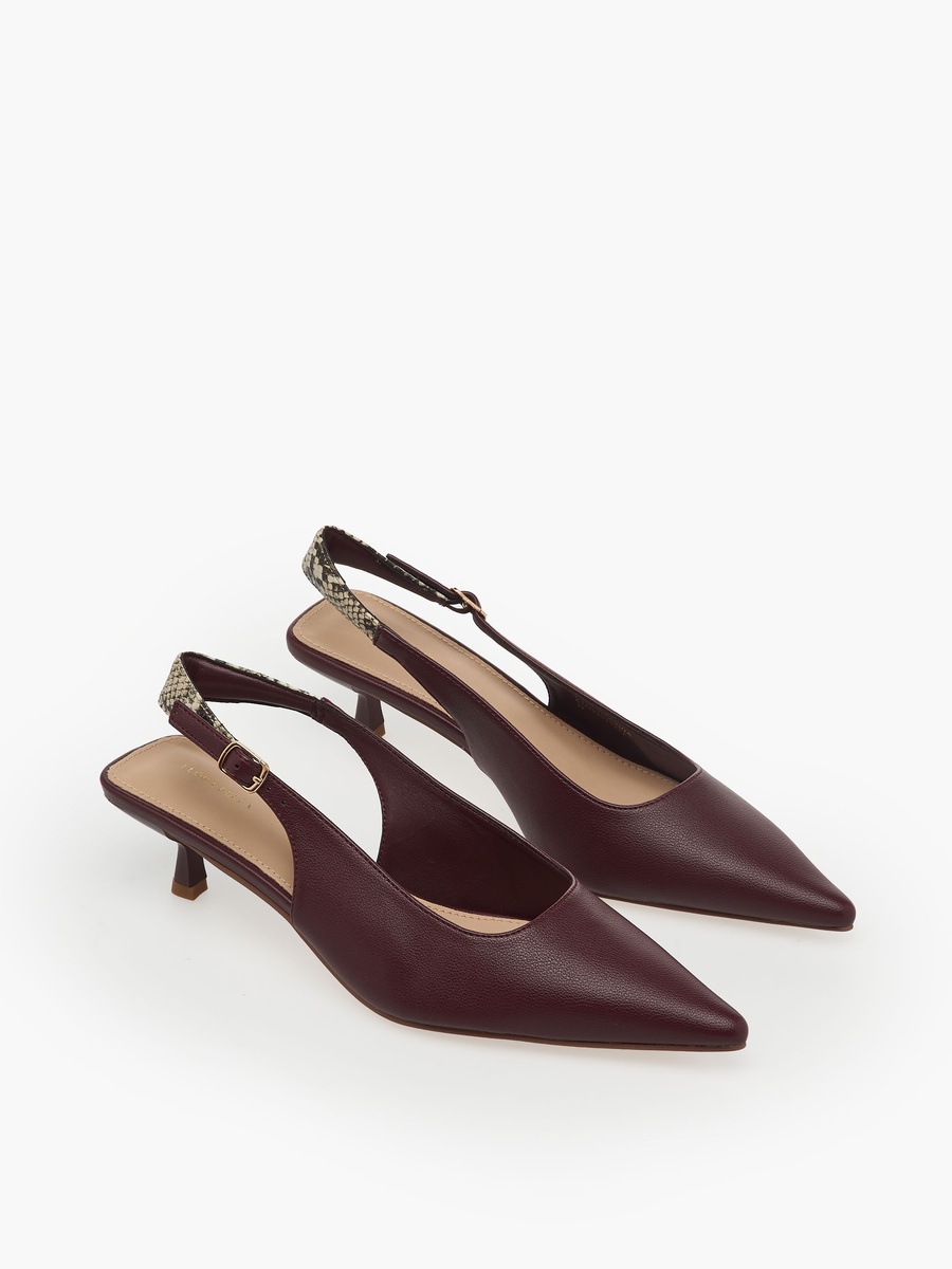 Women Pointed Toe Kitten Heel Mules