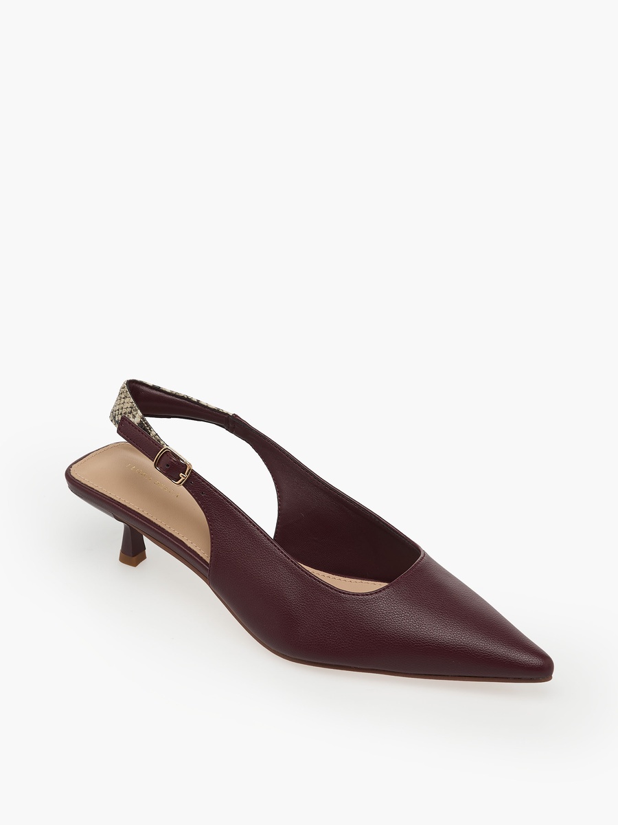 Women Pointed Toe Kitten Heel Mules