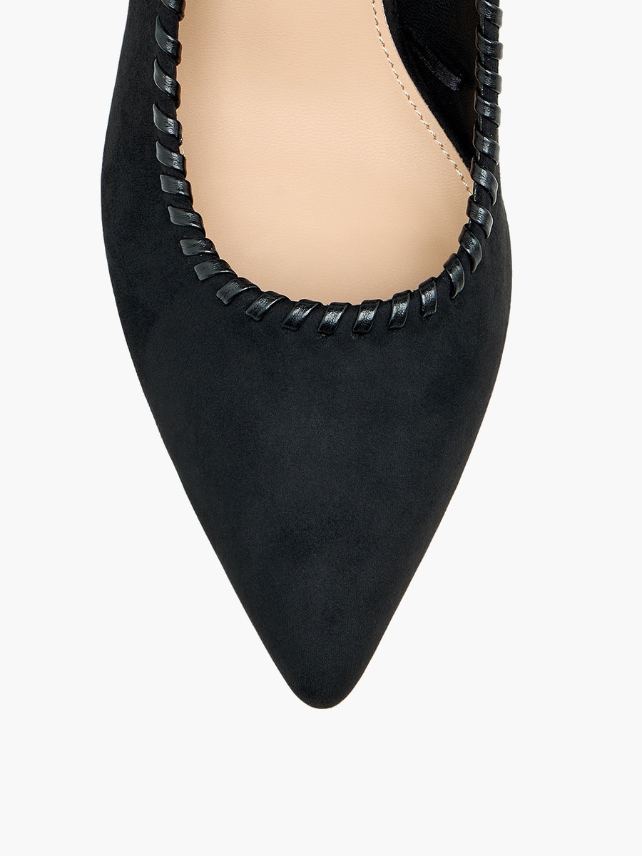 Women Whipstitch Trim Pointed Toe Pumps
