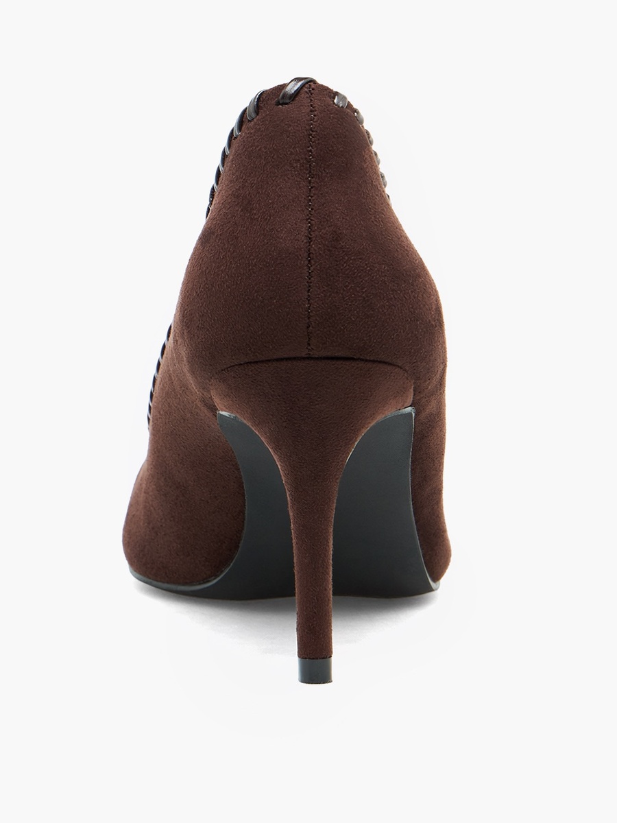 Women Whipstitch Trim Pointed Toe Pumps