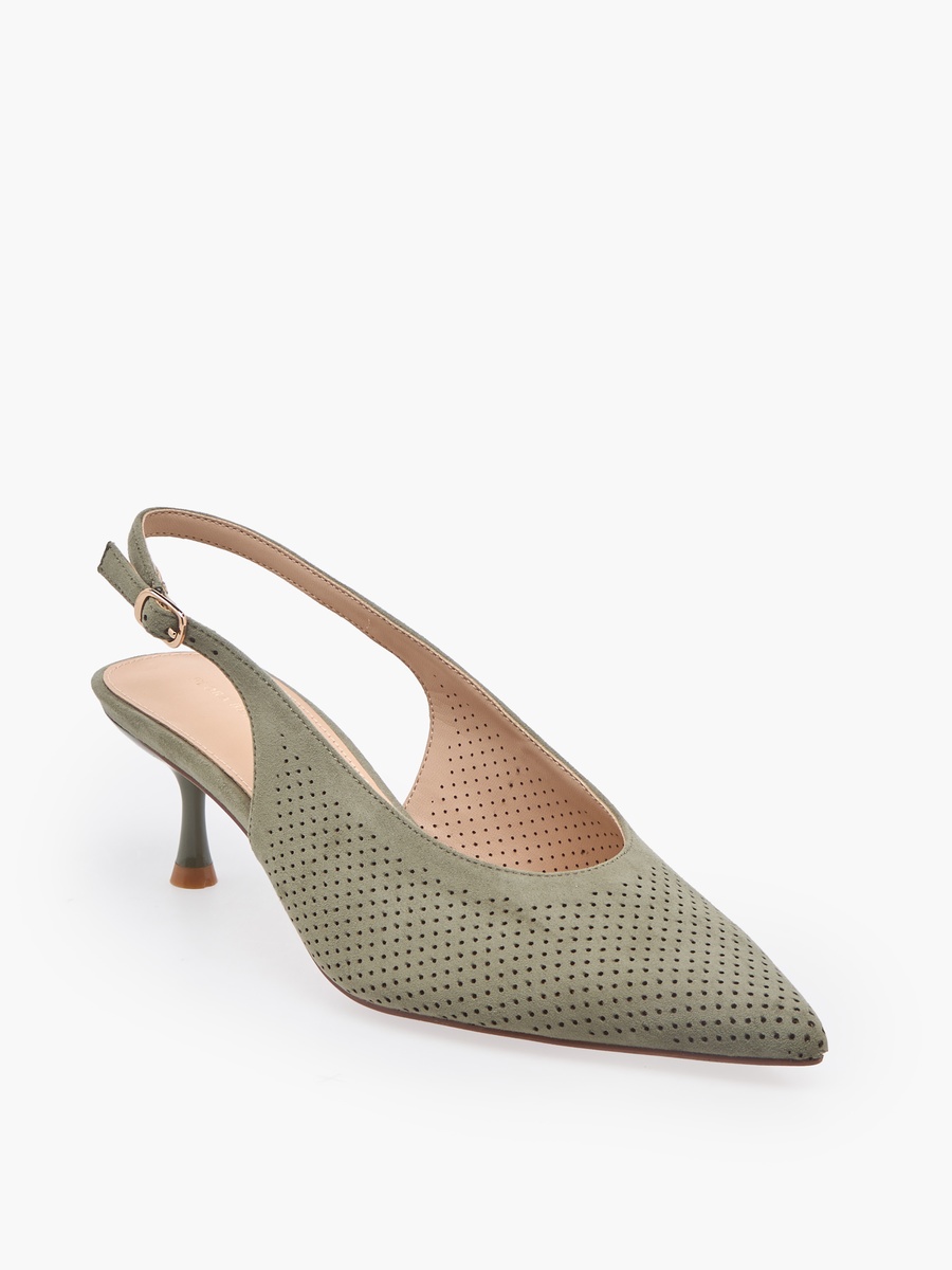Women Textured Kitten Heel Mules