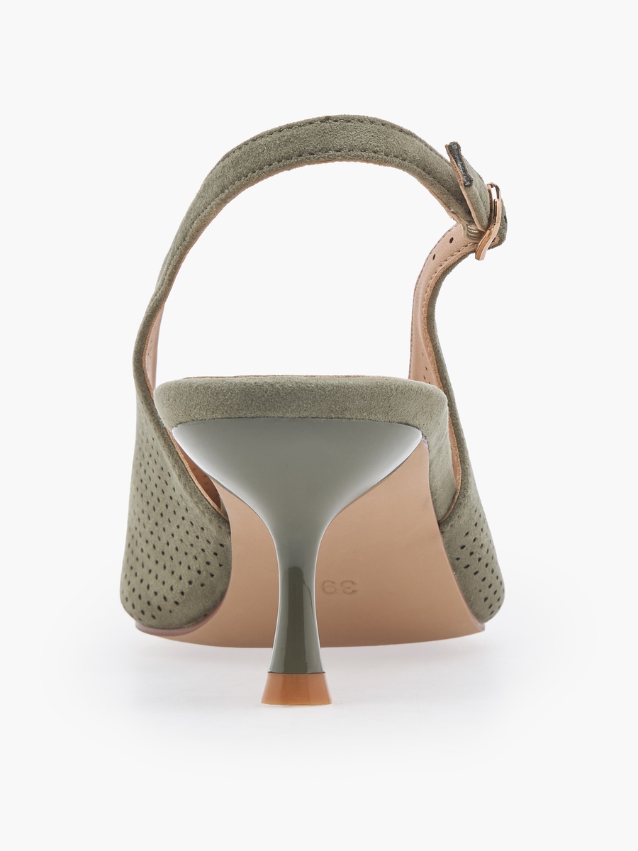 Women Textured Kitten Heel Mules