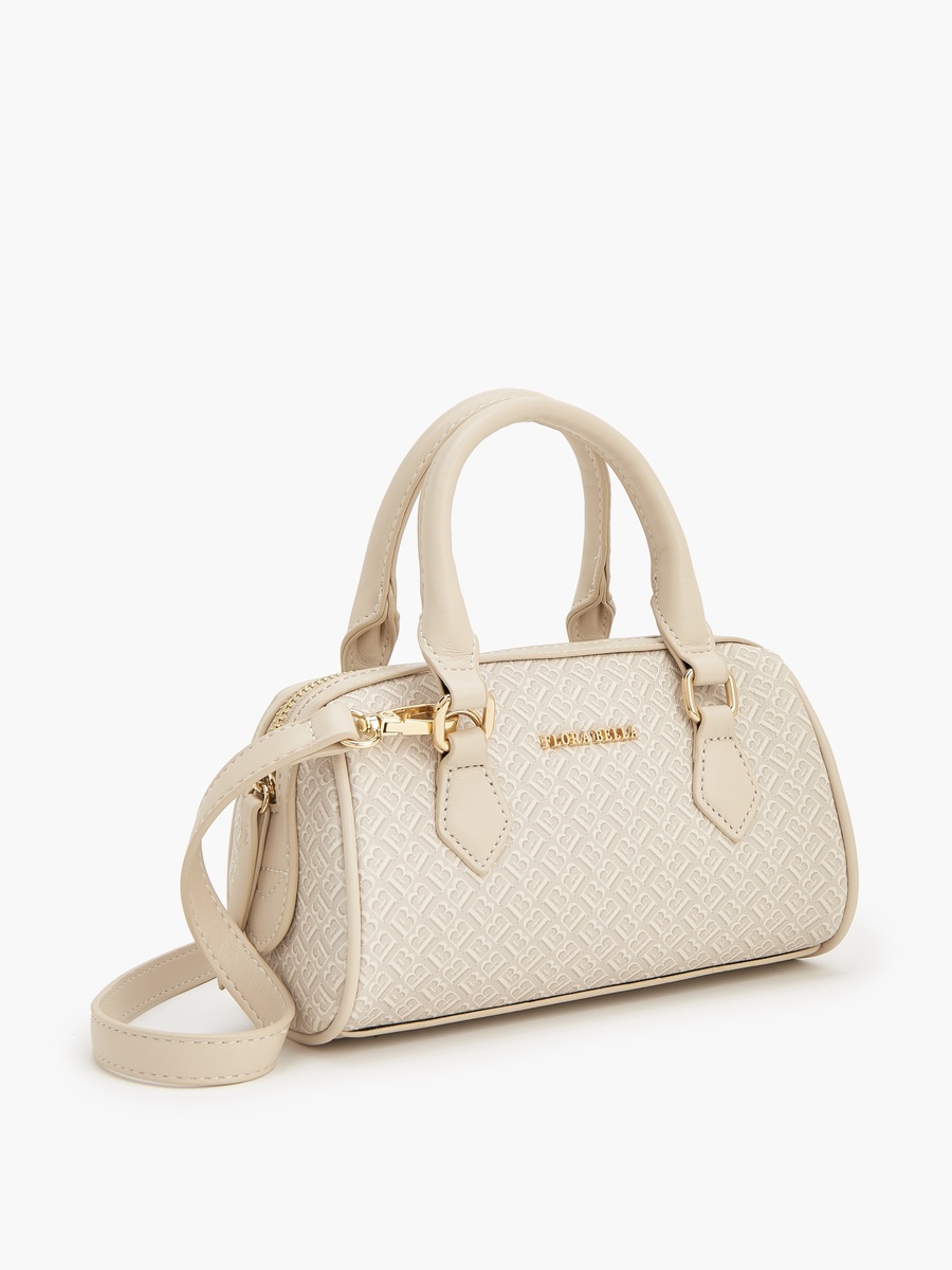 Monogram Print Tote Bag With Double Handles