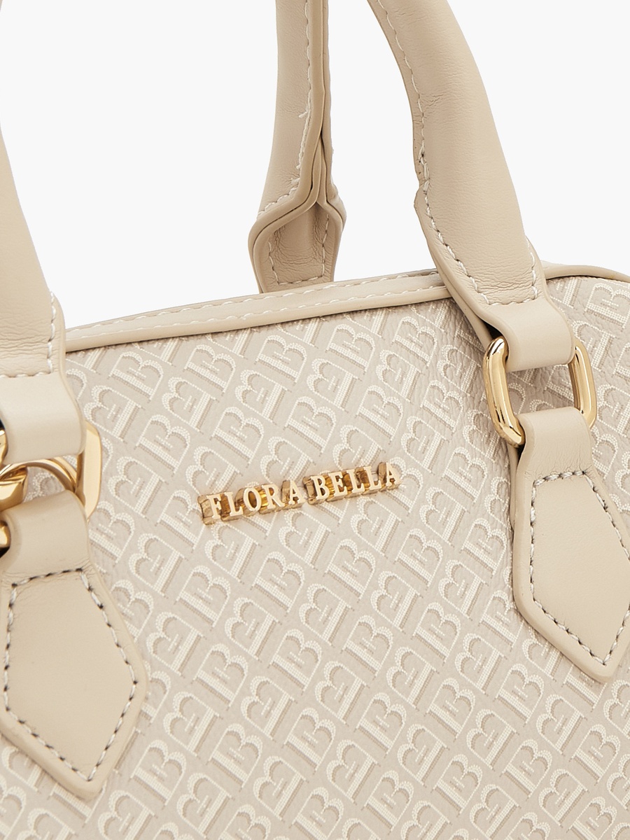 Monogram Print Tote Bag With Double Handles