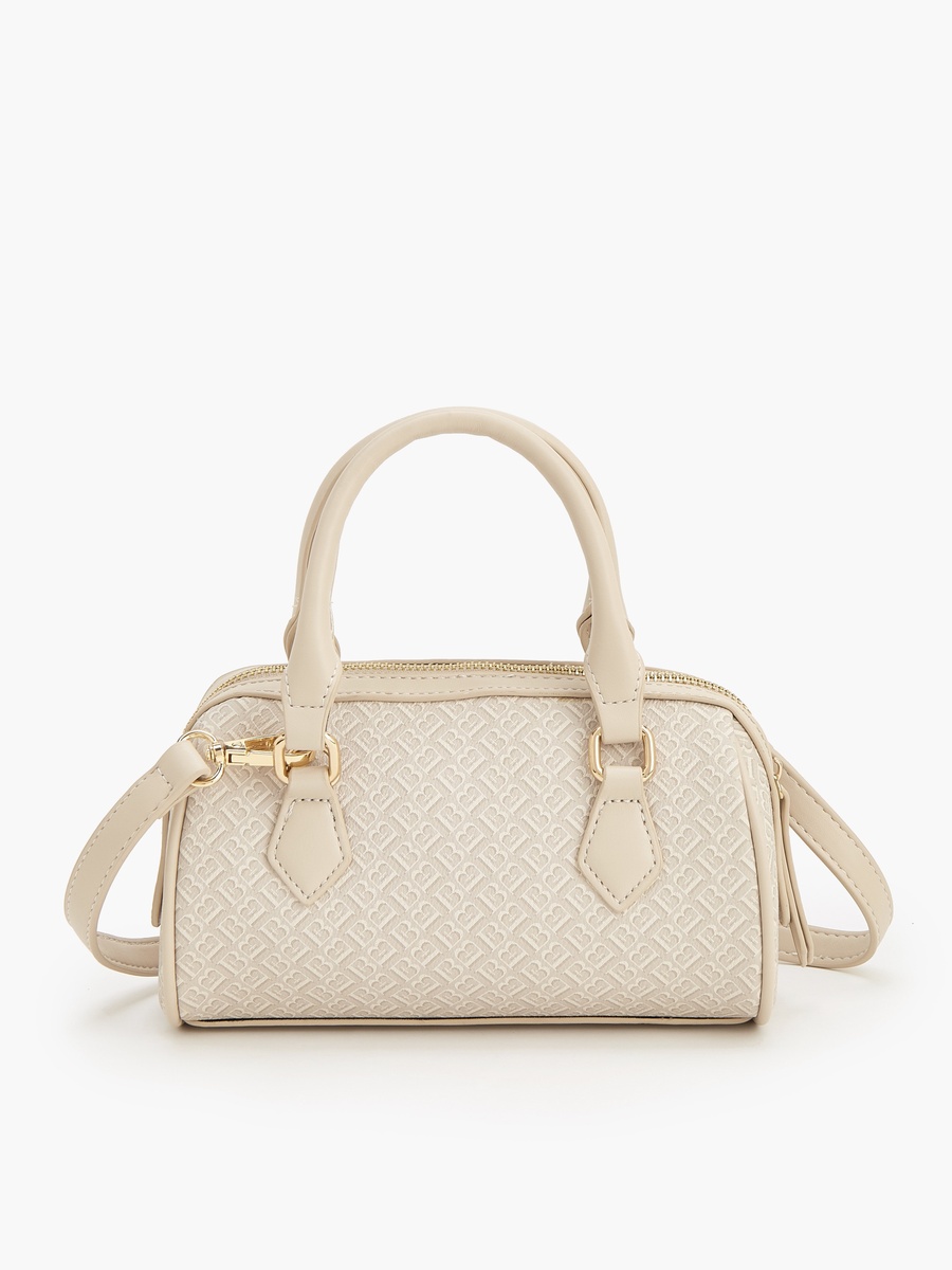 Monogram Print Tote Bag With Double Handles