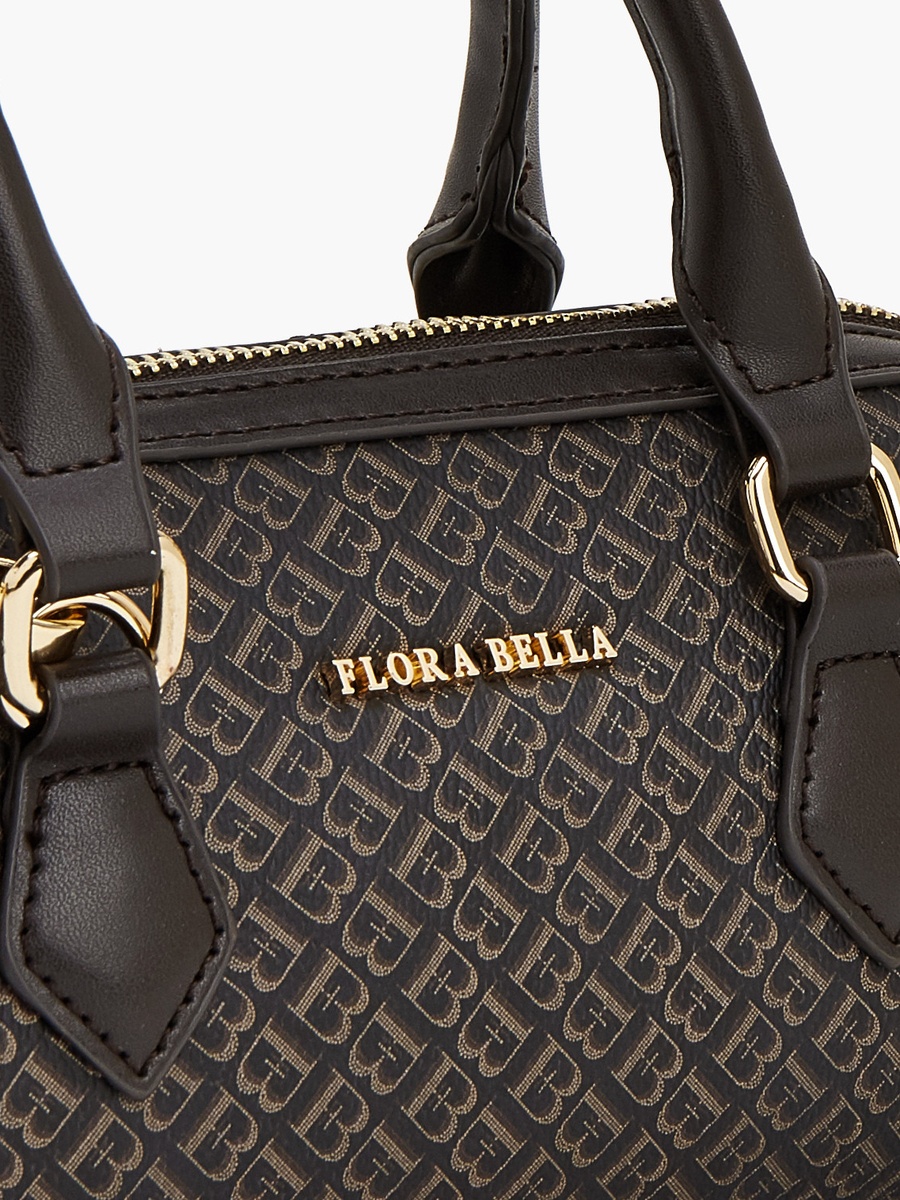 Monogram Print Tote Bag With Double Handles