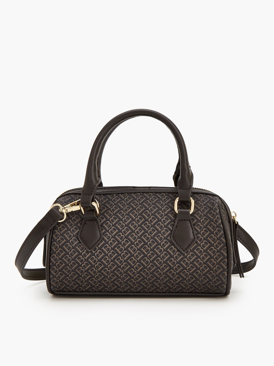 Monogram Print Tote Bag With Double Handles