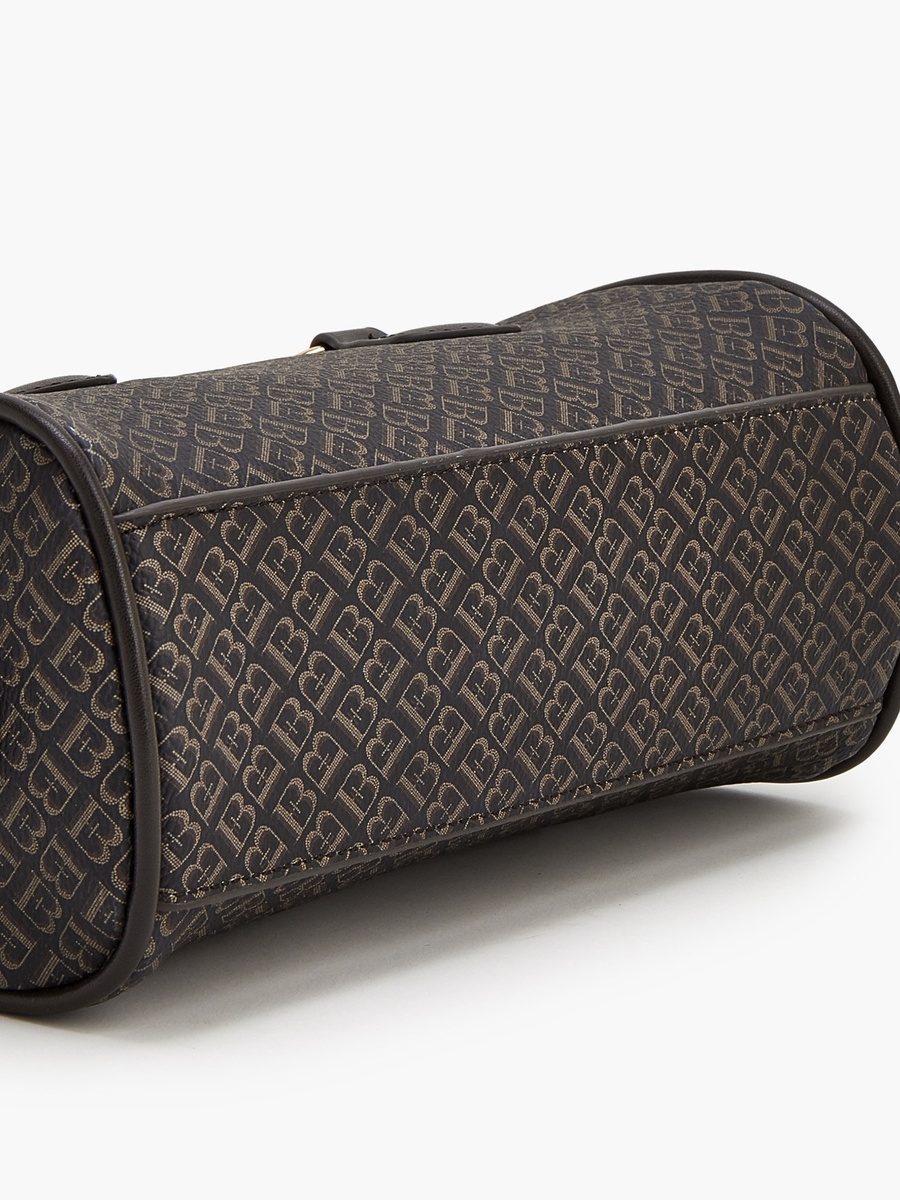 Monogram Print Tote Bag With Double Handles